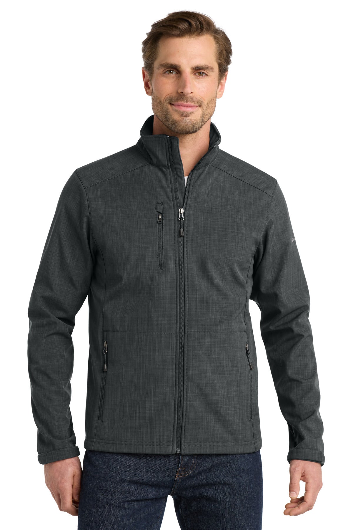 Eddie Bauer Shaded Crosshatch Soft Shell Jacket. EB532 - EMBROIDERED