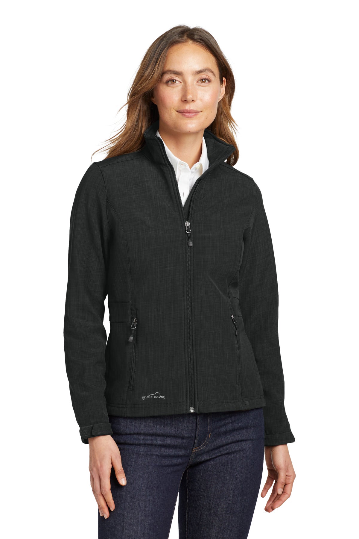 Eddie Bauer Women's Shaded Crosshatch Soft Shell Jacket. EB533 - EMBROIDERED