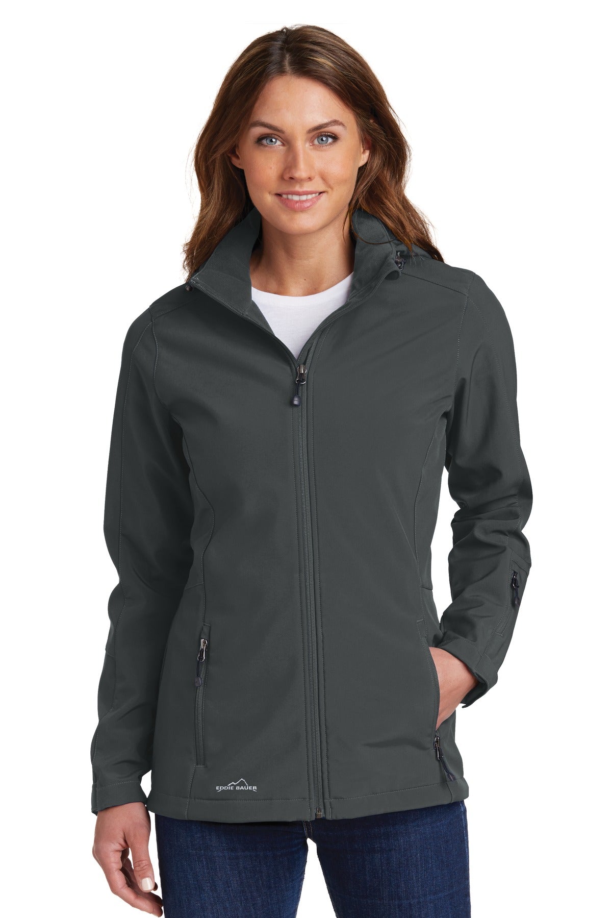 Eddie Bauer Women's Hooded Soft Shell Parka. EB537 - EMBROIDERED
