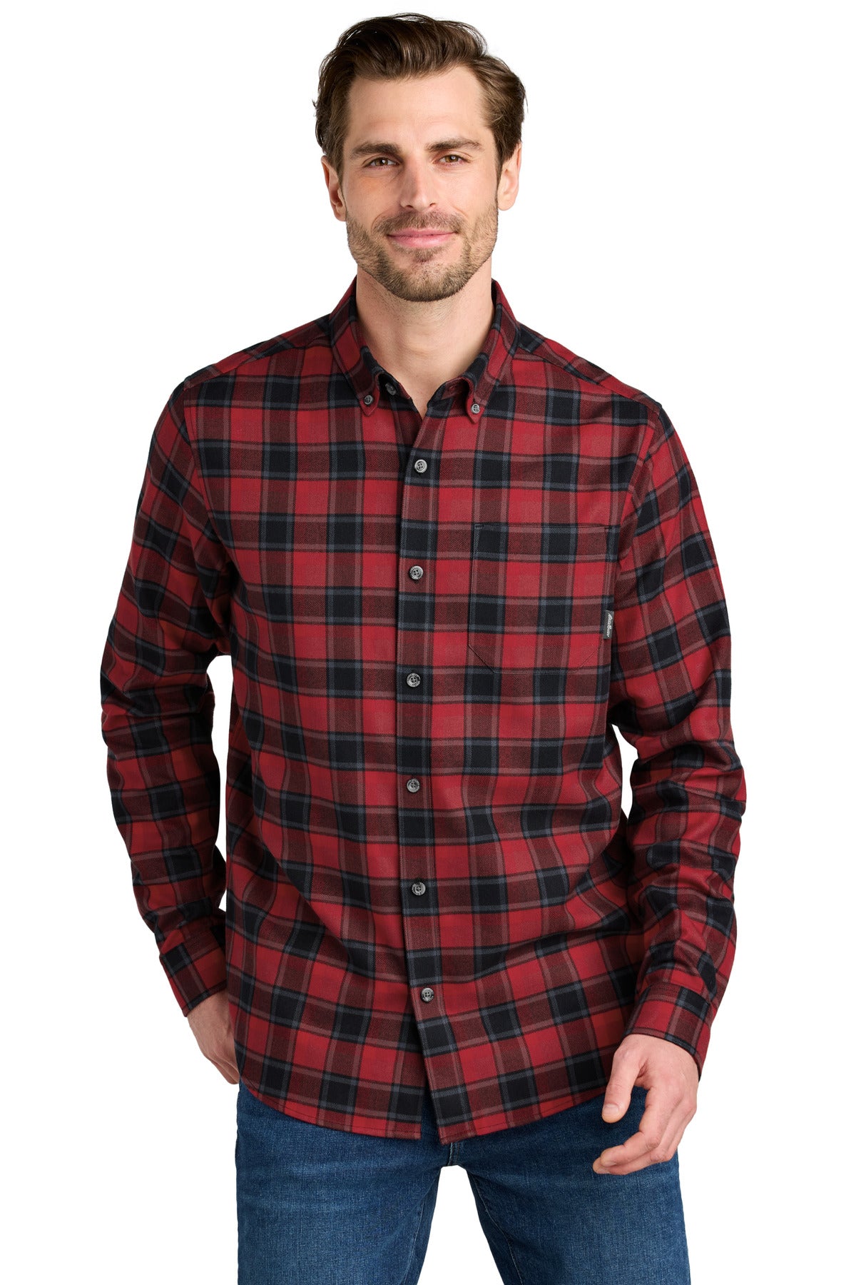 Eddie Bauer Long Sleeve Favorite Flannel Plaid Shirt EB610 - EMBROIDERED