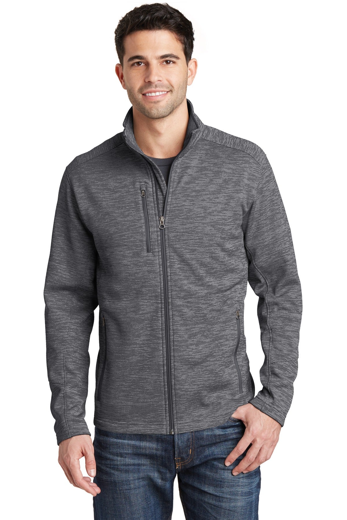 Port Authority Digi Stripe Fleece Jacket. F231 - EMBROIDERED
