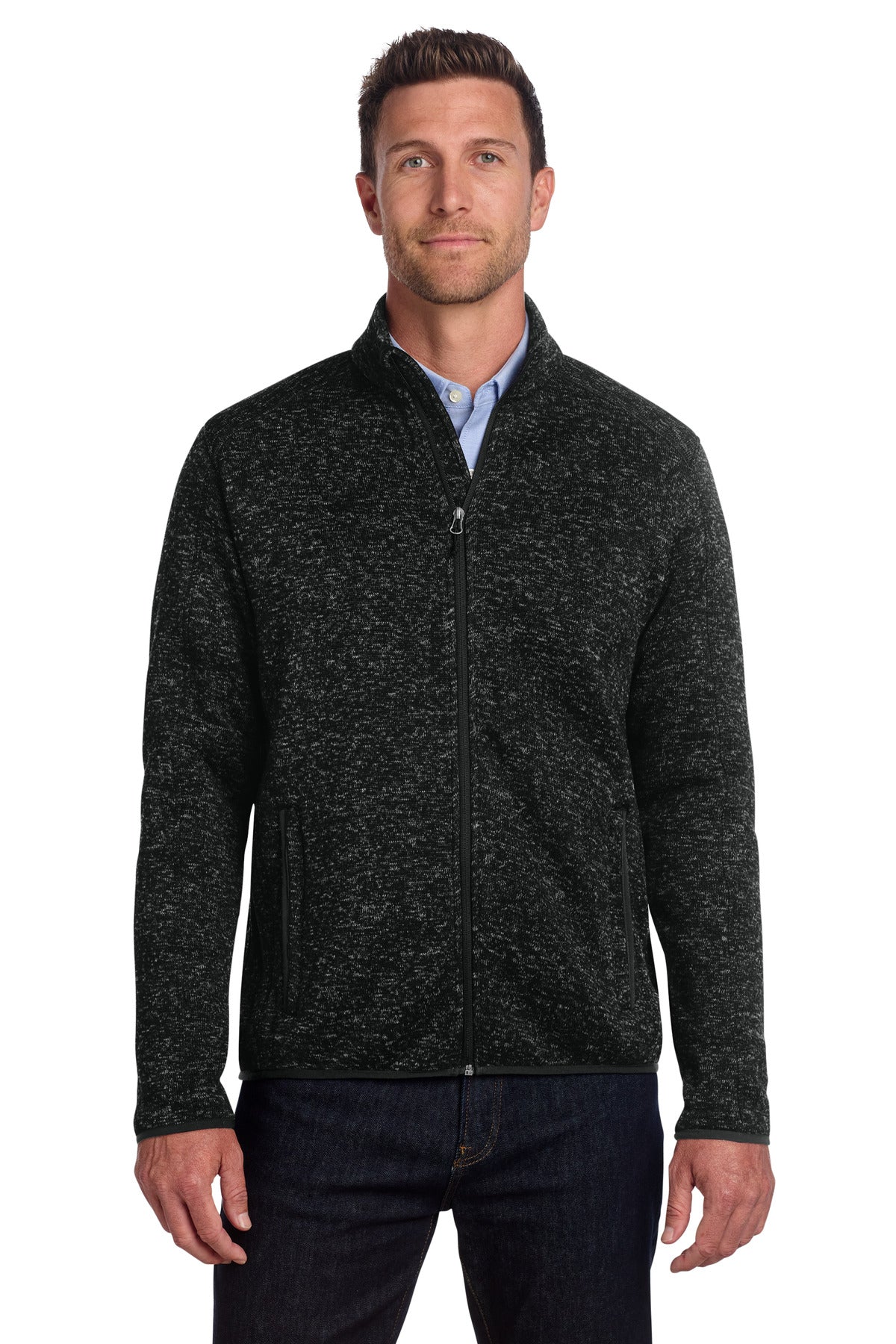 Port Authority Sweater Fleece Jacket. F232 - EMBROIDERED