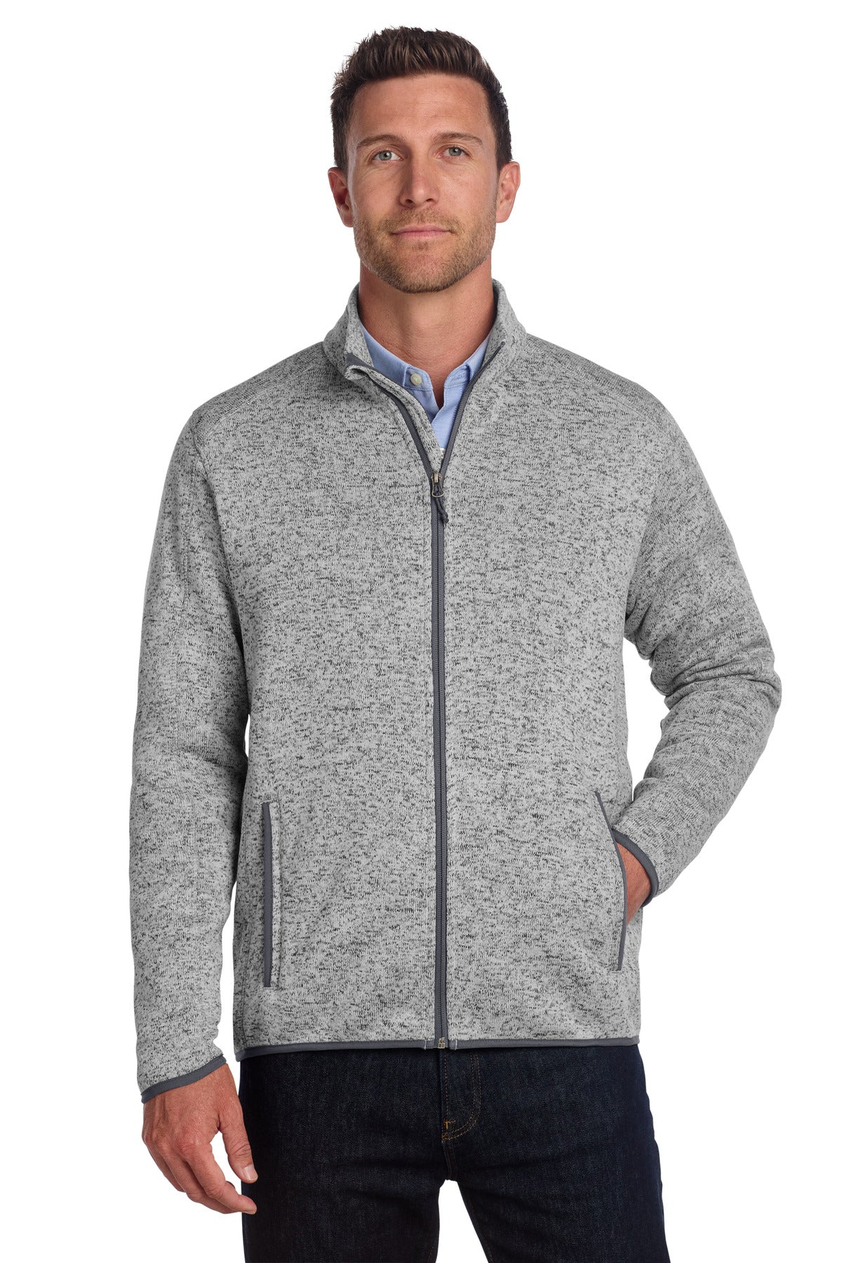 Port Authority Sweater Fleece Jacket. F232 - EMBROIDERED