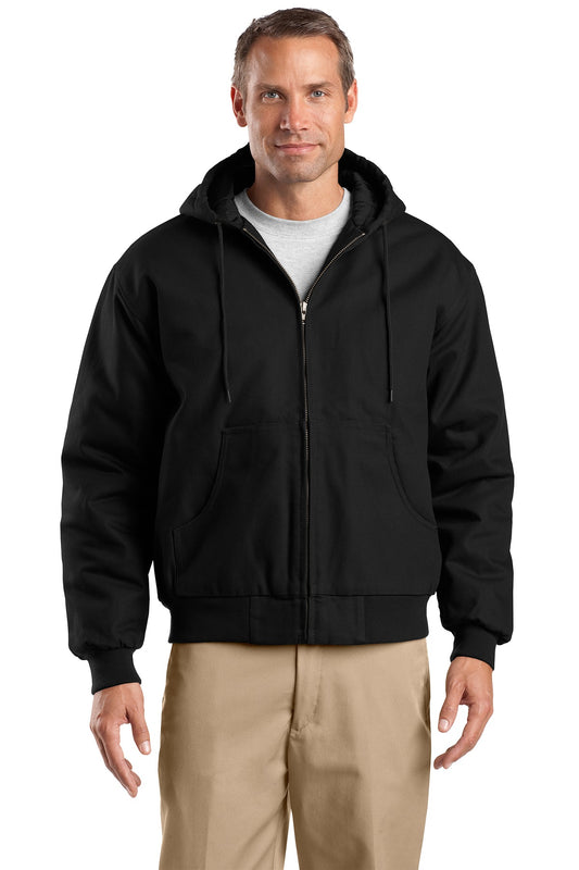 CornerStone Tall Duck Cloth Hooded Work Jacket. TLJ763H - EMBROIDERED
