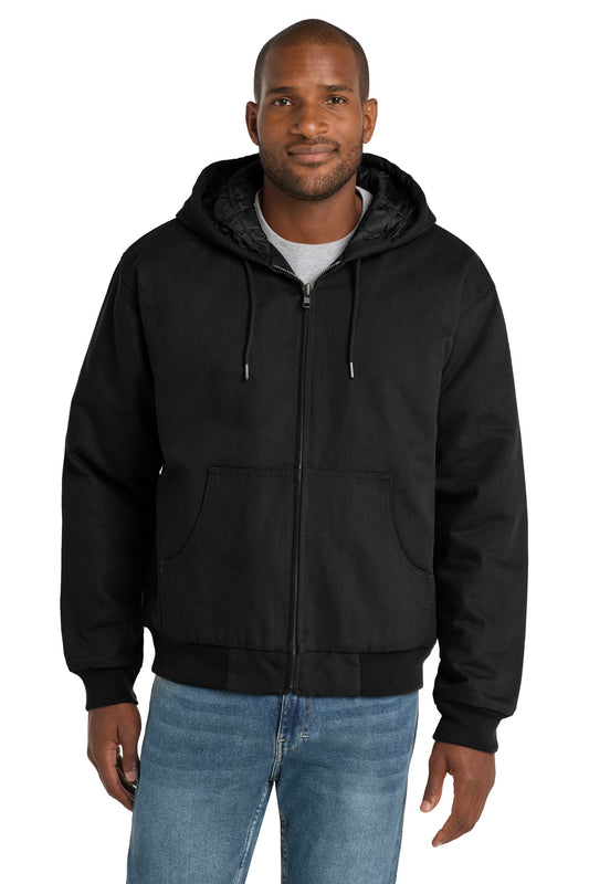 CornerStone - Duck Cloth Hooded Work Jacket.  J763H - EMBROIDERED