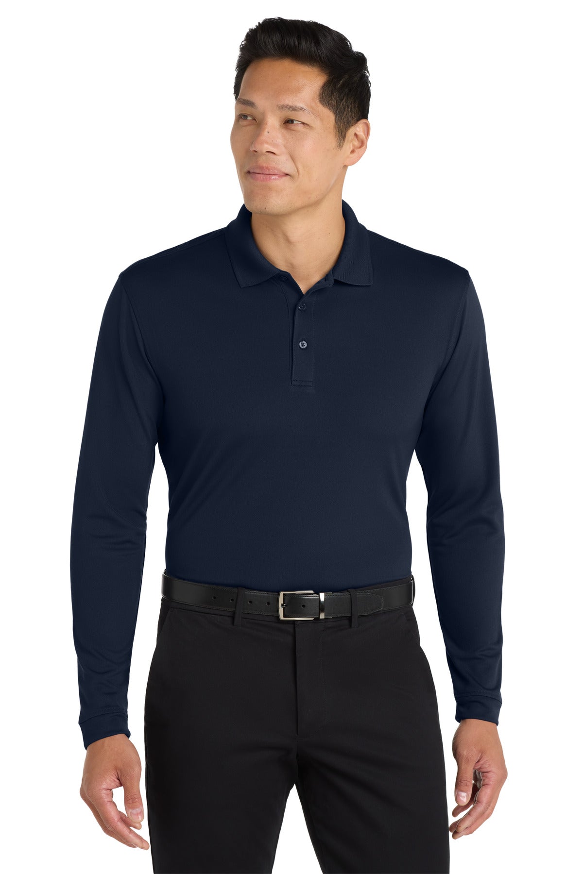 Port Authority Dry Zone UV Micro-Mesh Long Sleeve Polo K110LS - EMBROIDERED