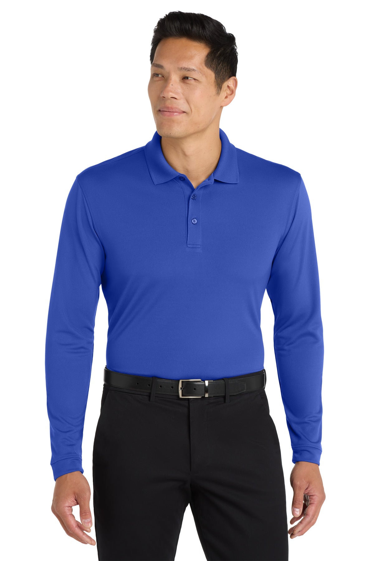 Port Authority Dry Zone UV Micro-Mesh Long Sleeve Polo K110LS - EMBROIDERED