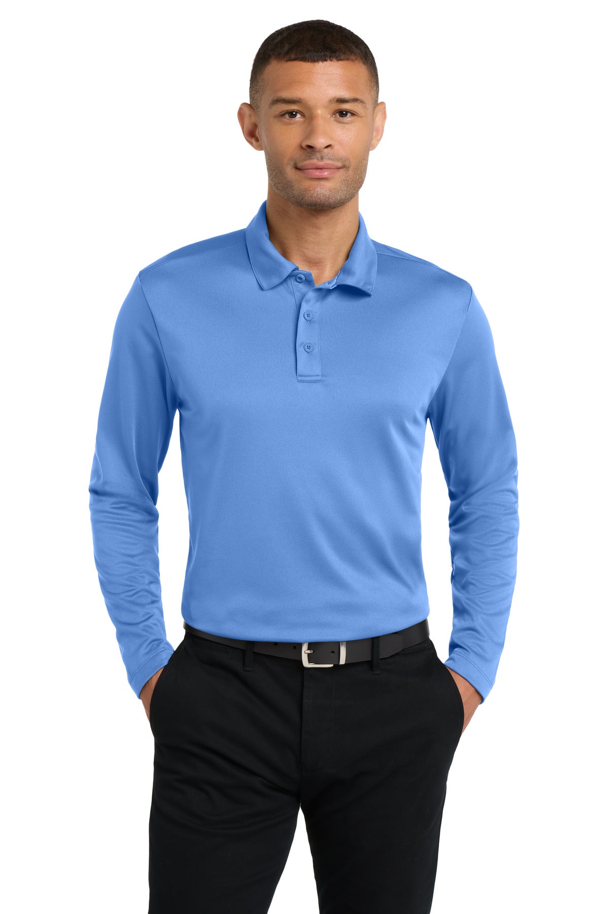 Port Authority Silk Touch Performance Long Sleeve Polo. K540LS - EMBROIDERED