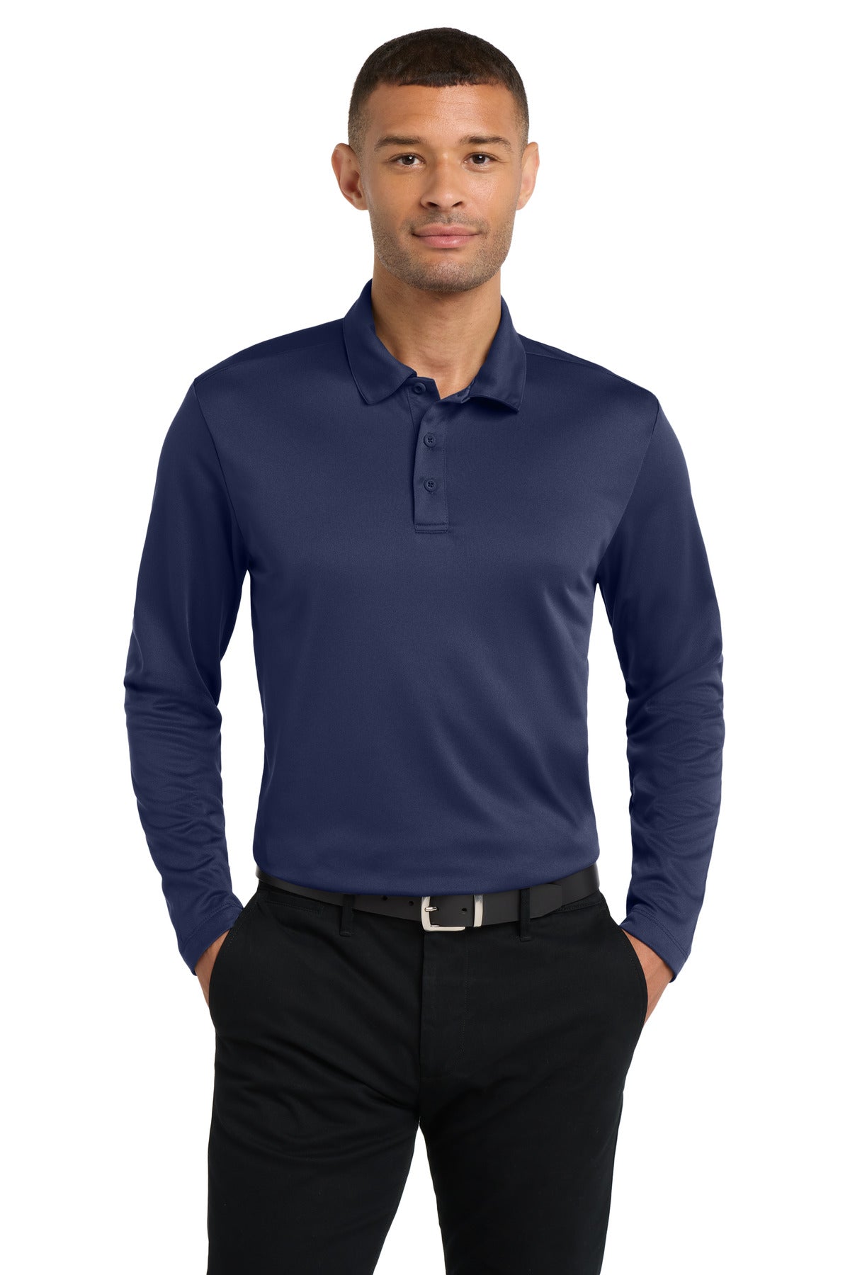 Port Authority Silk Touch‚ Performance Long Sleeve Polo. K540LS - EMBROIDERED