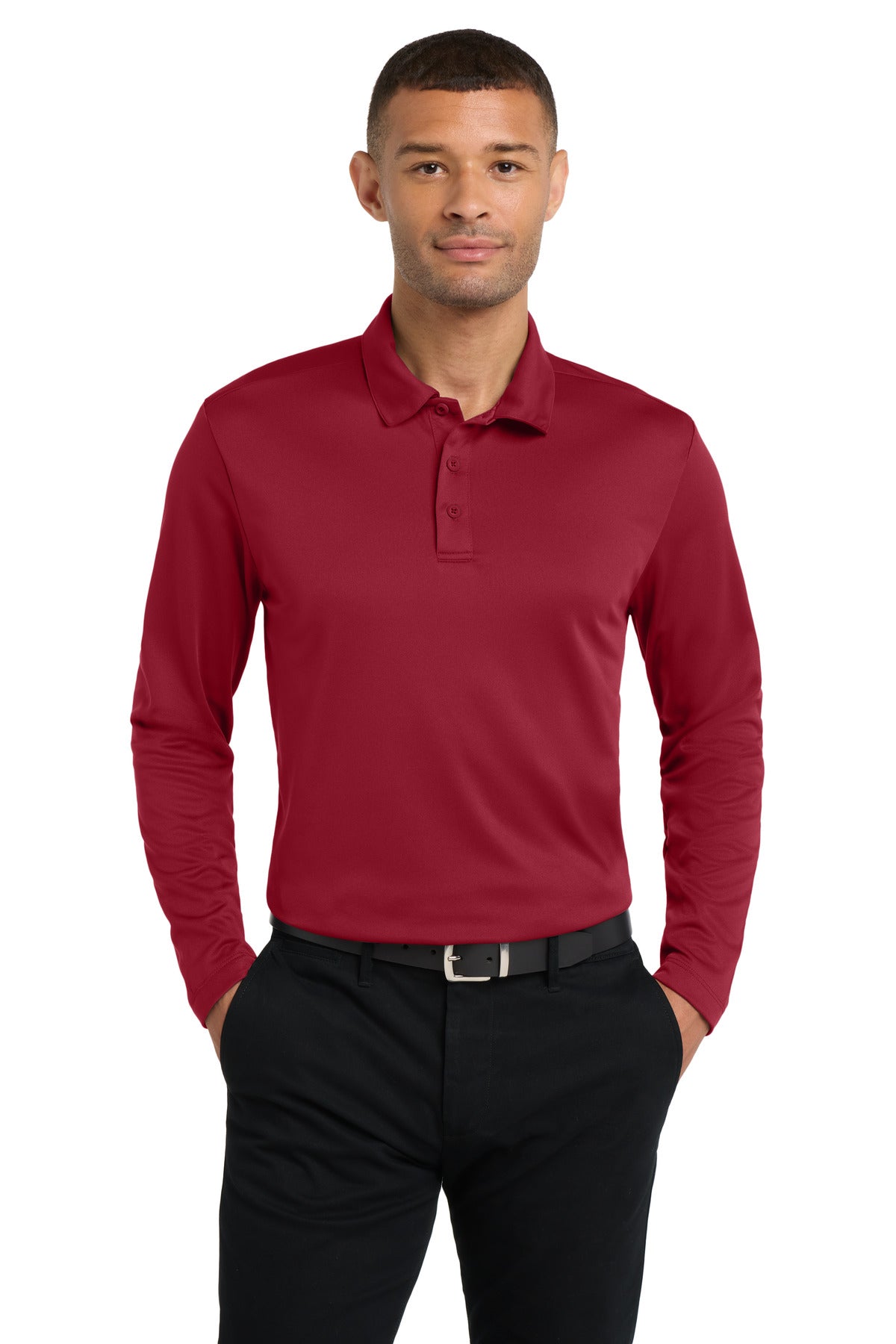 Port Authority Silk Touch Performance Long Sleeve Polo. K540LS - EMBROIDERED