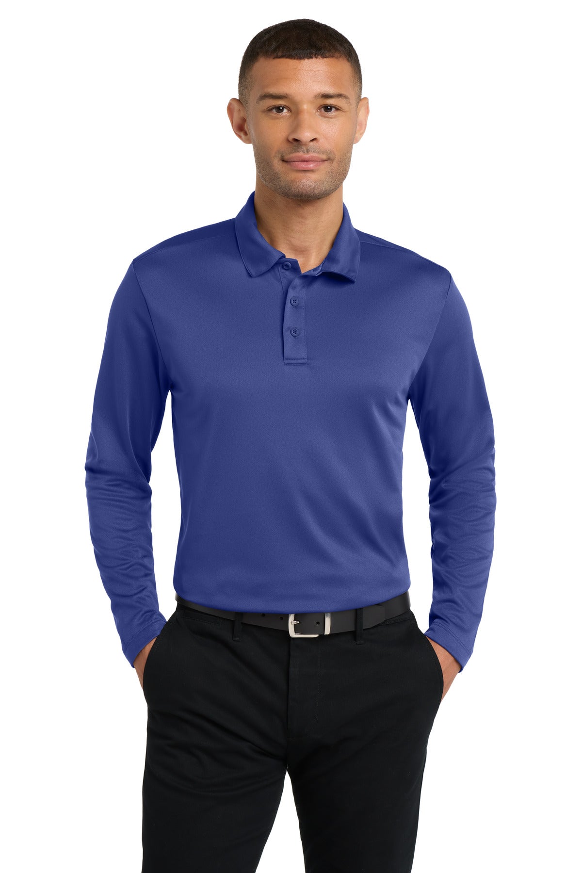 Port Authority Silk Touch‚ Performance Long Sleeve Polo. K540LS - EMBROIDERED
