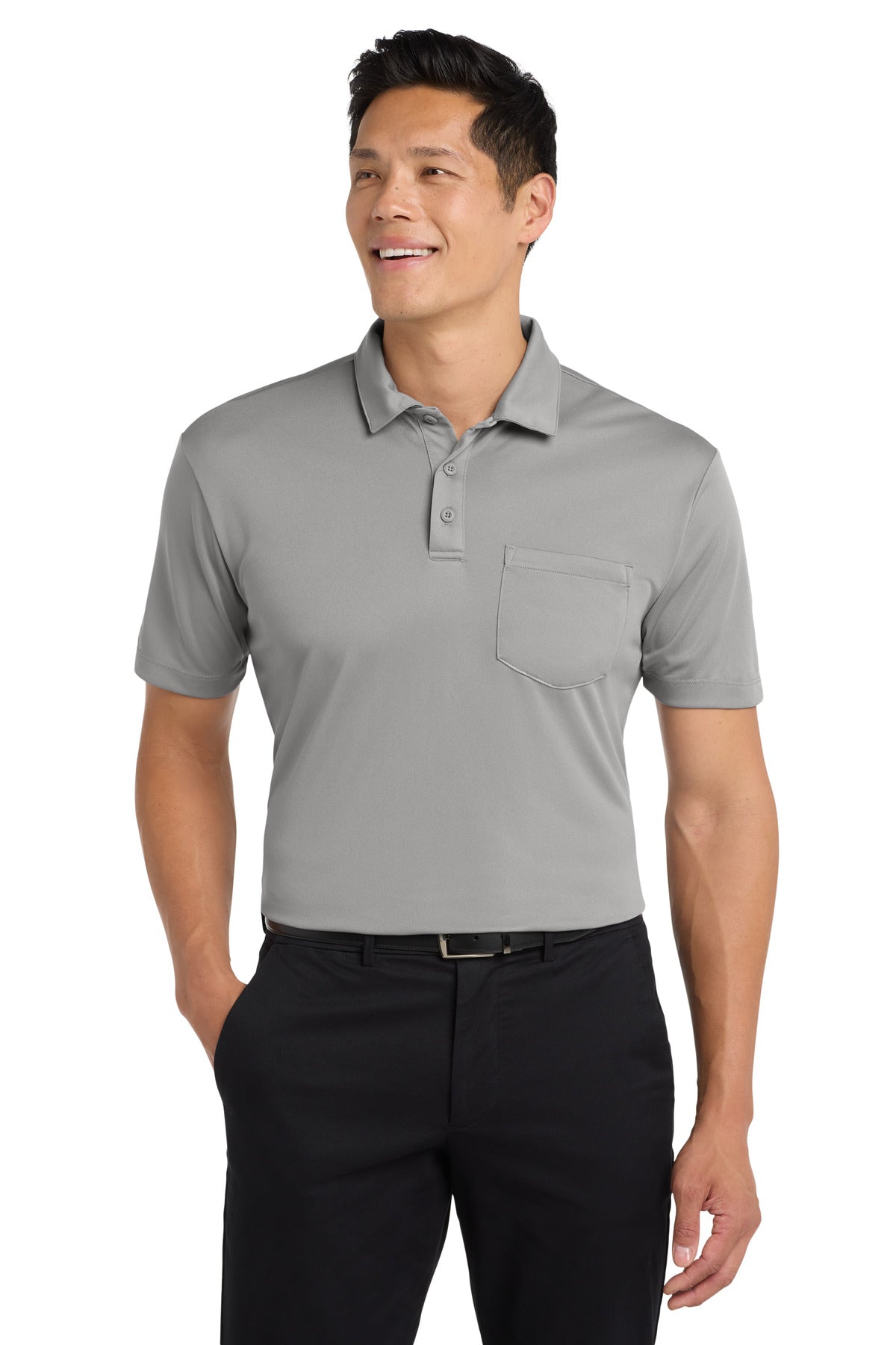 Port Authority Silk Touch Performance Pocket Polo. K540P - EMBROIDERED
