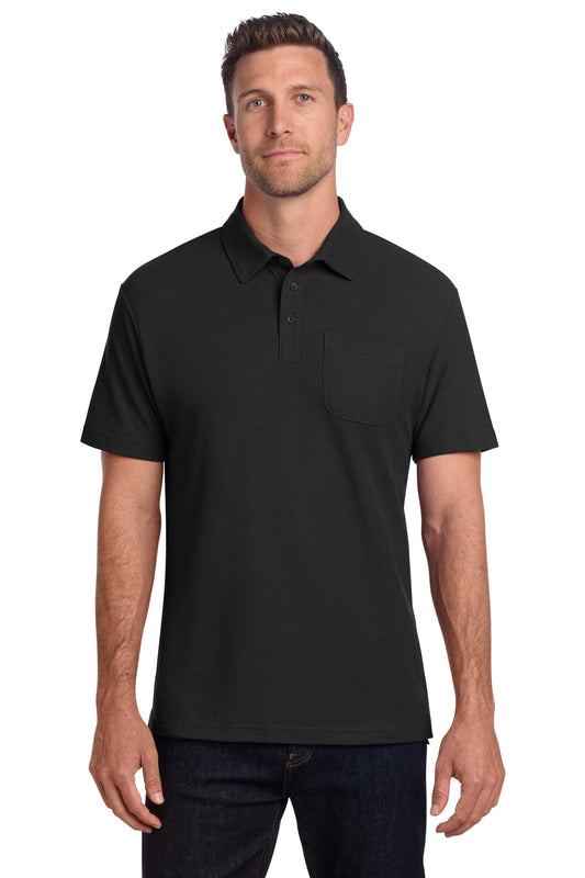 Port Authority C-FREE Cotton Blend Pique Pocket Polo K868 - EMBROIDERED