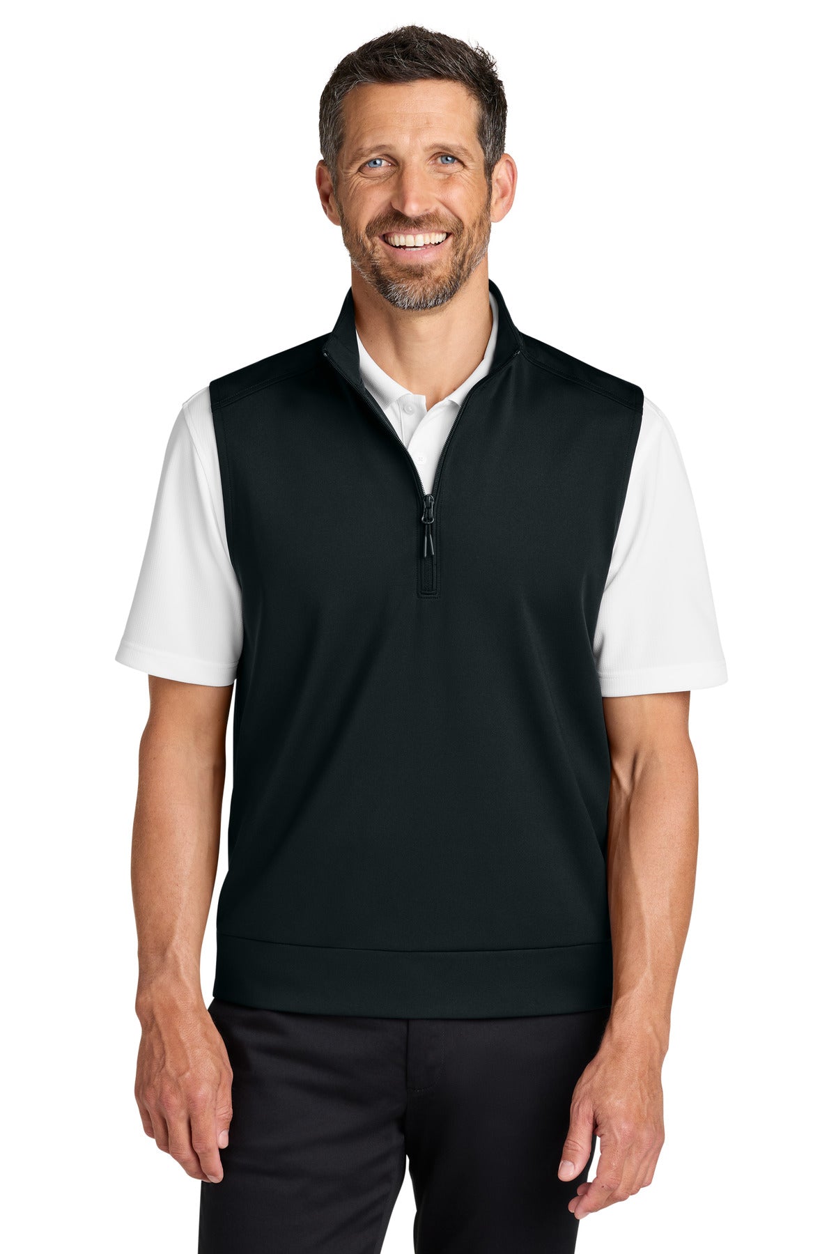Port Authority C-FREE Double Knit 1/4-Zip Vest K880V - EMBROIDERED
