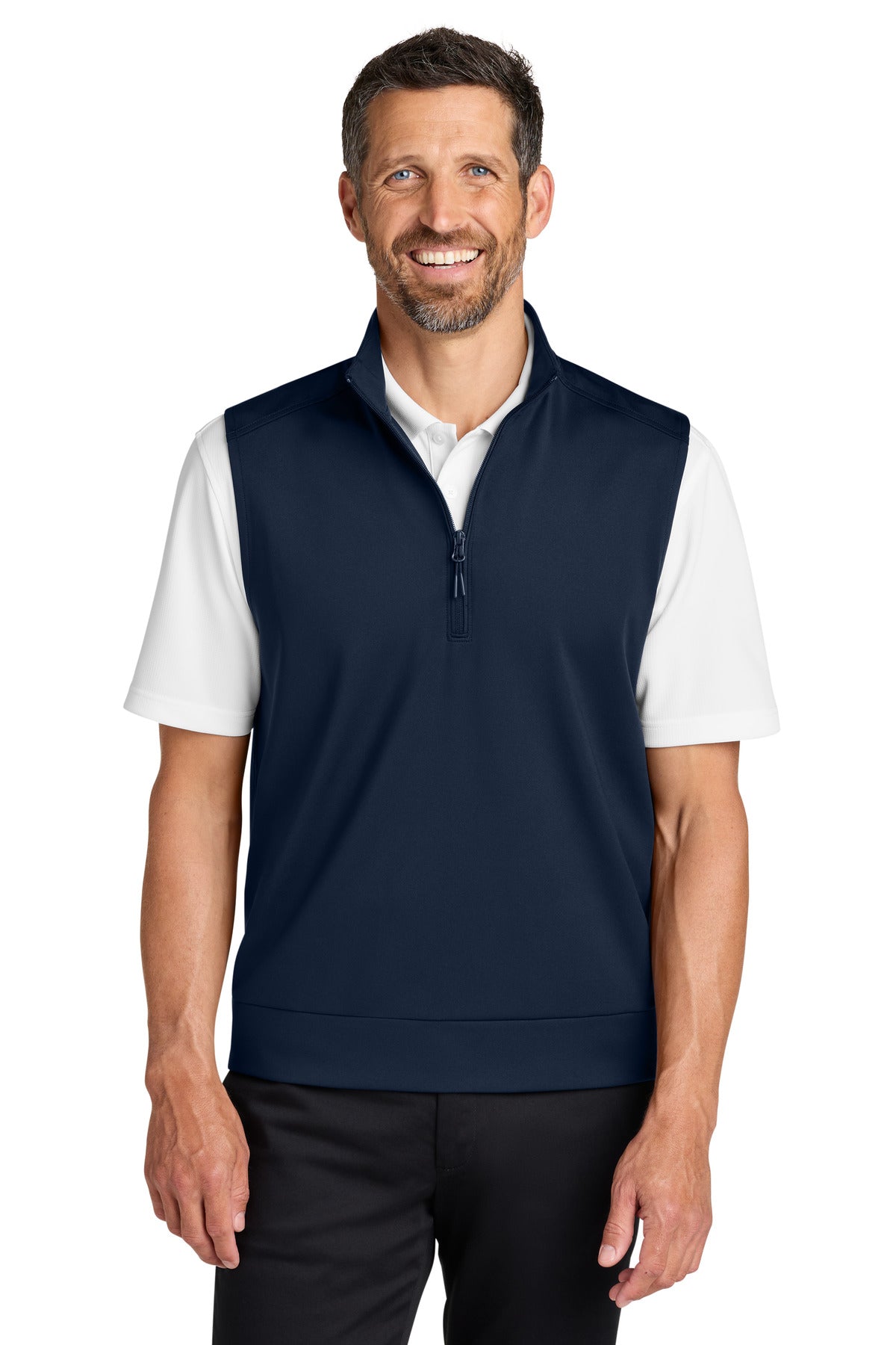 Port Authority C-FREE Double Knit 1/4-Zip Vest K880V - EMBROIDERED
