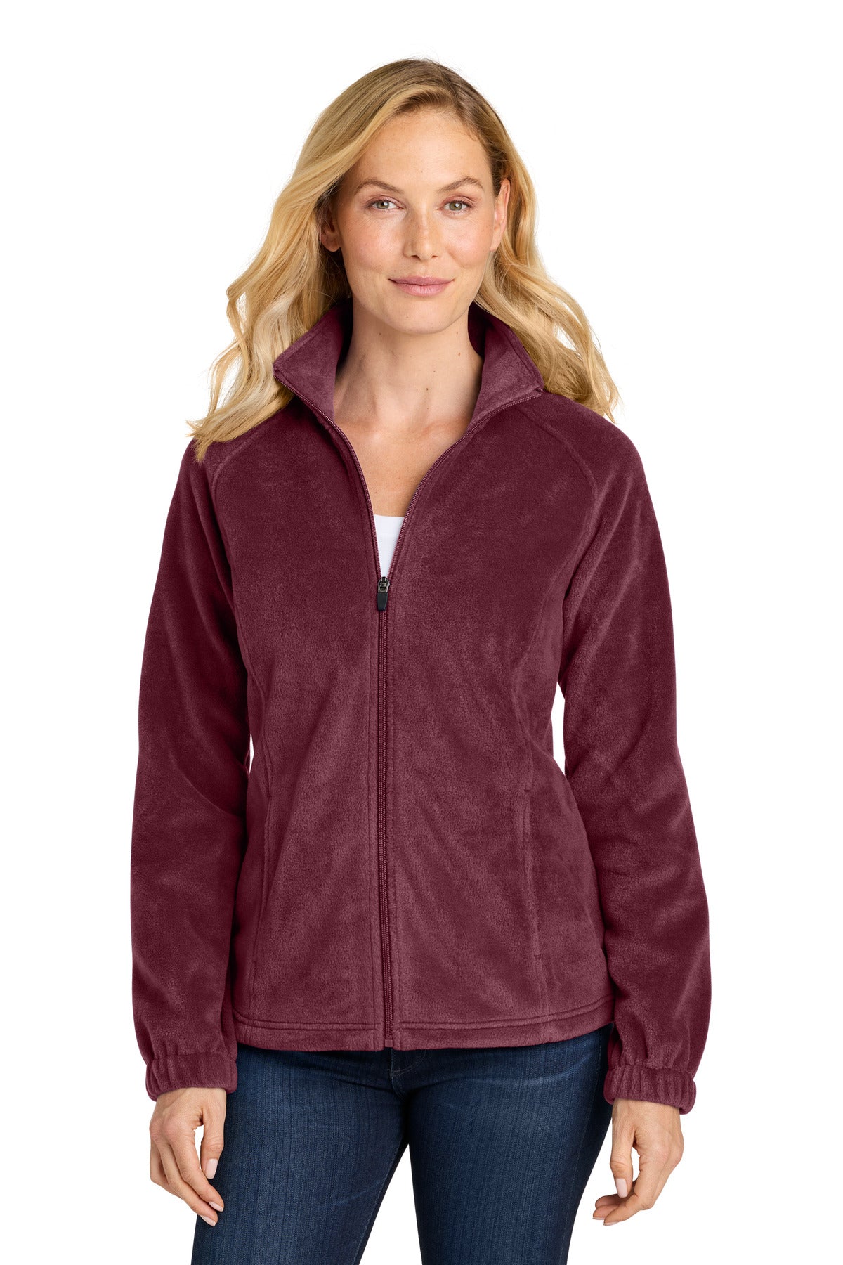 Port Authority Women's Plush Fleece Full-Zip Jacket L190 - EMBROIDERED