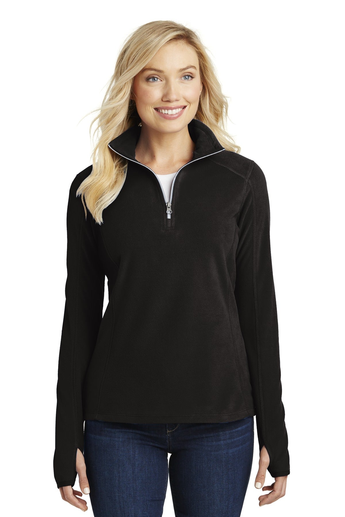 Port Authority Women's Microfleece 1/2-Zip Pullover. L224 - EMBROIDERED