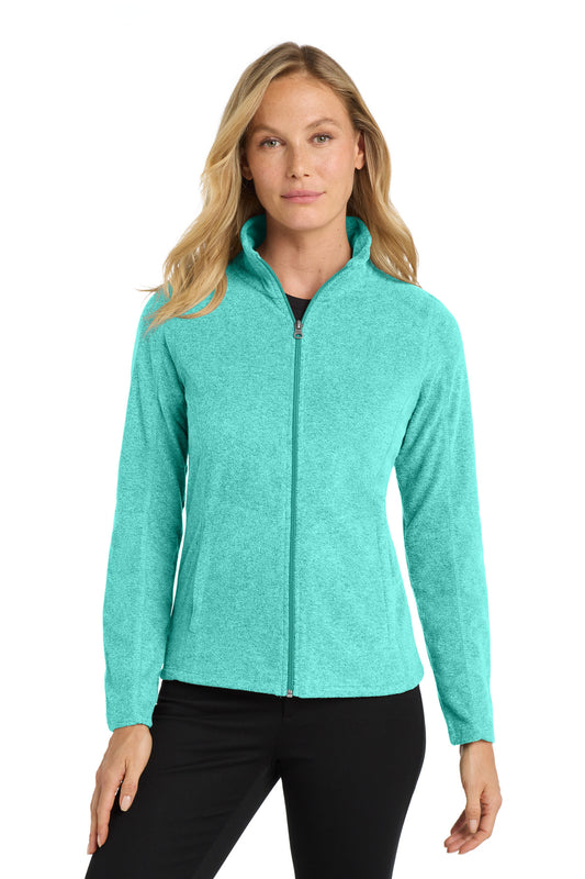 Port Authority Women's Heather Microfleece Full-Zip Jacket. L235 - EMBROIDERED