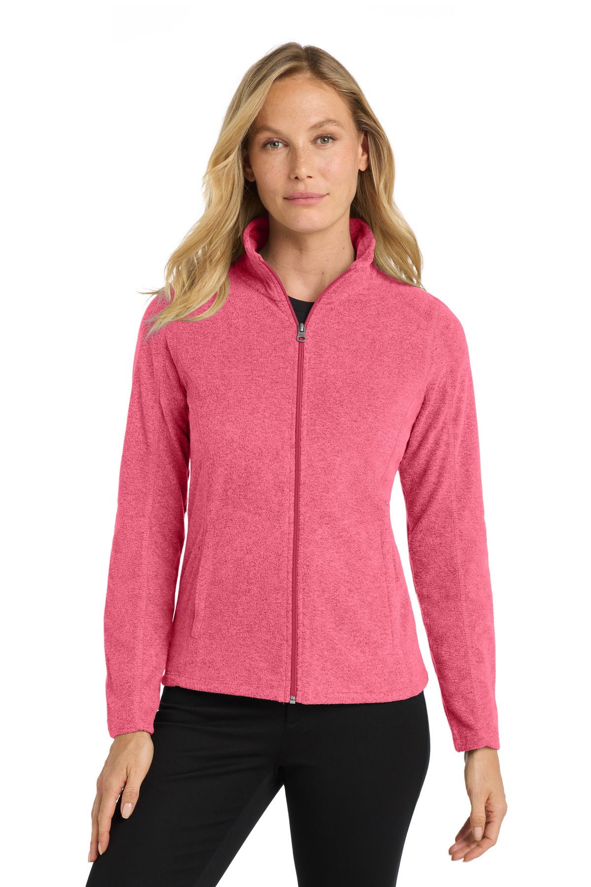 Port Authority Women's Heather Microfleece Full-Zip Jacket. L235 - EMBROIDERED
