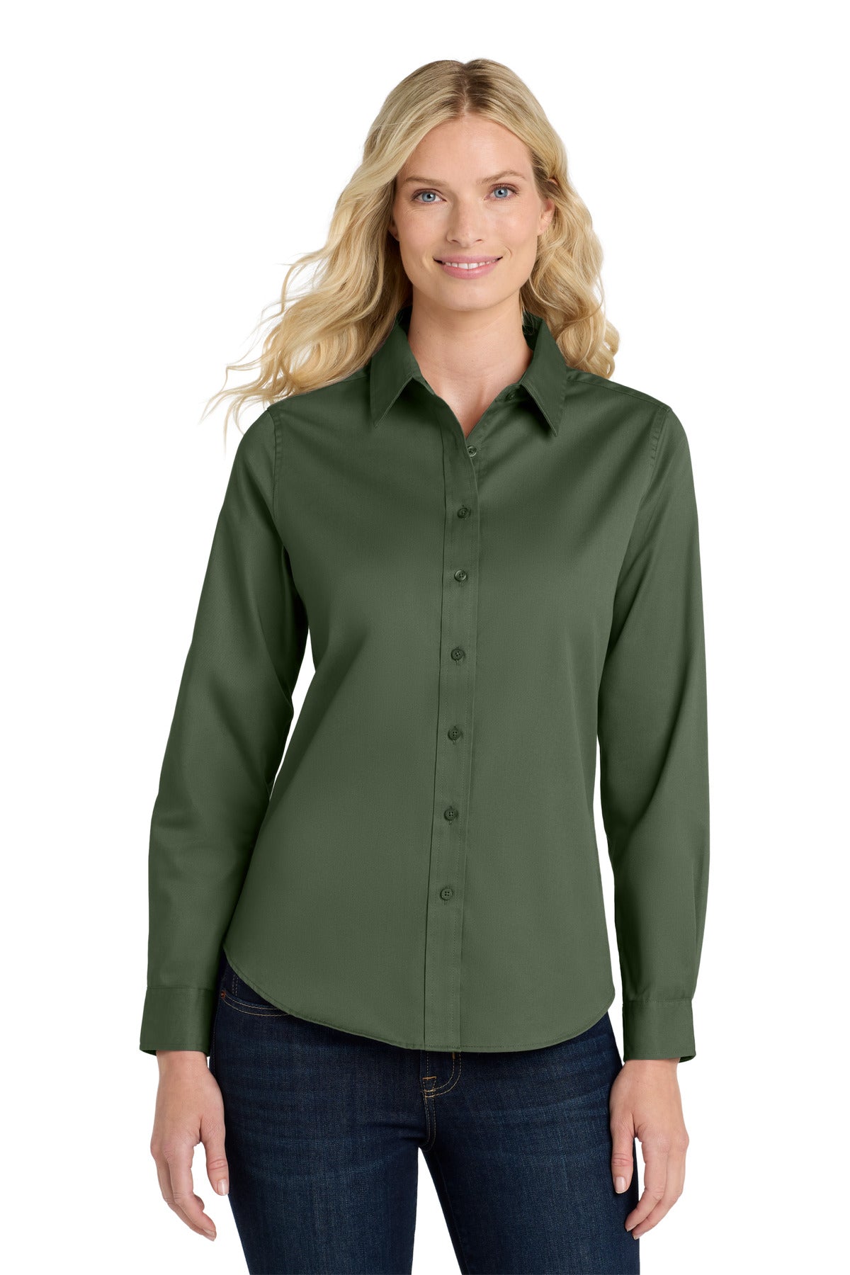 Port Authority Women's Long Sleeve Easy Care Shirt.  L608 - EMBROIDERED