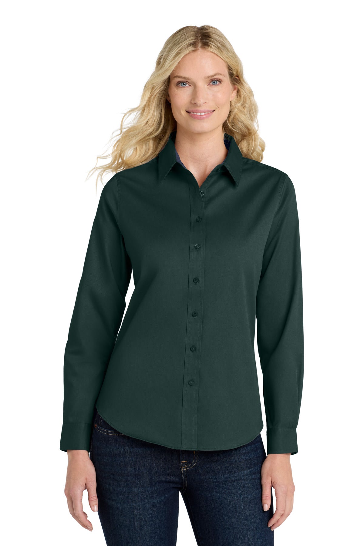 Port Authority Women's Long Sleeve Easy Care Shirt.  L608 - EMBROIDERED