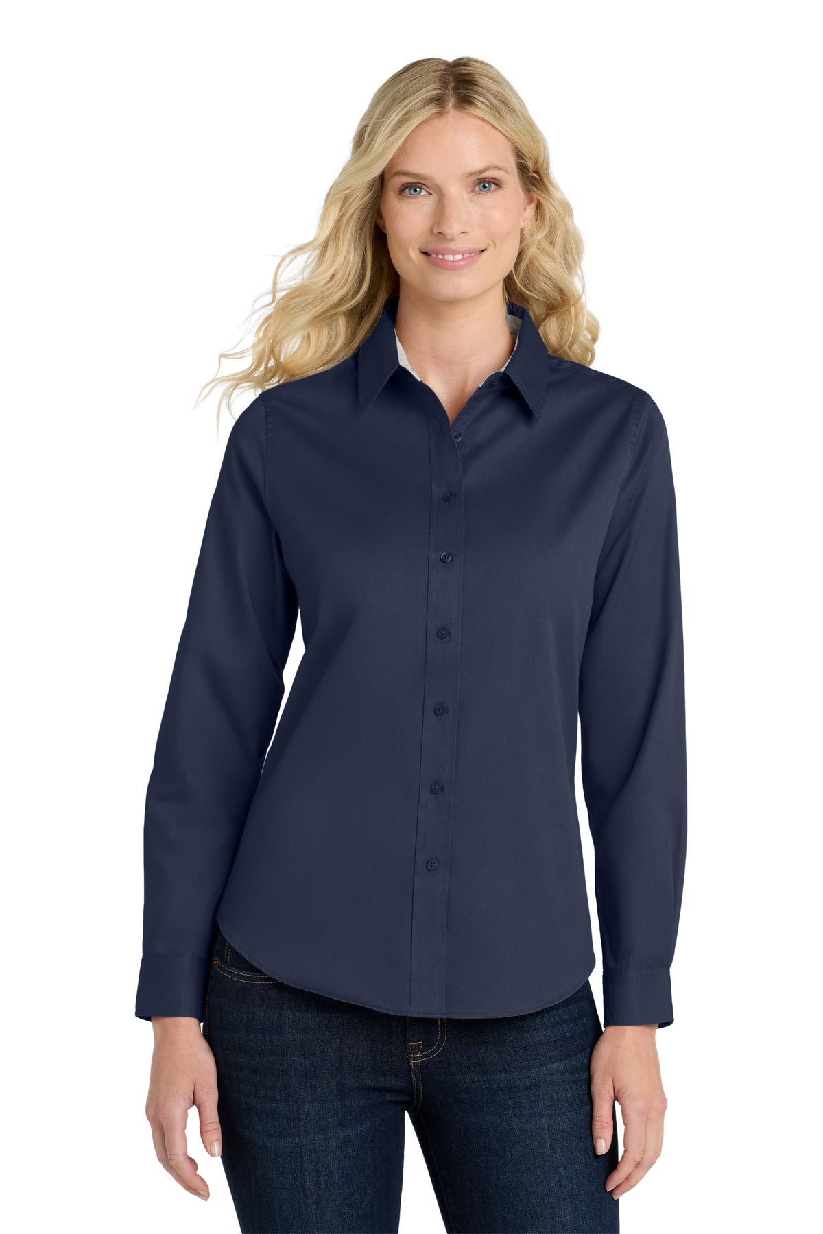 Port Authority Women's Long Sleeve Easy Care Shirt.  L608 - EMBROIDERED