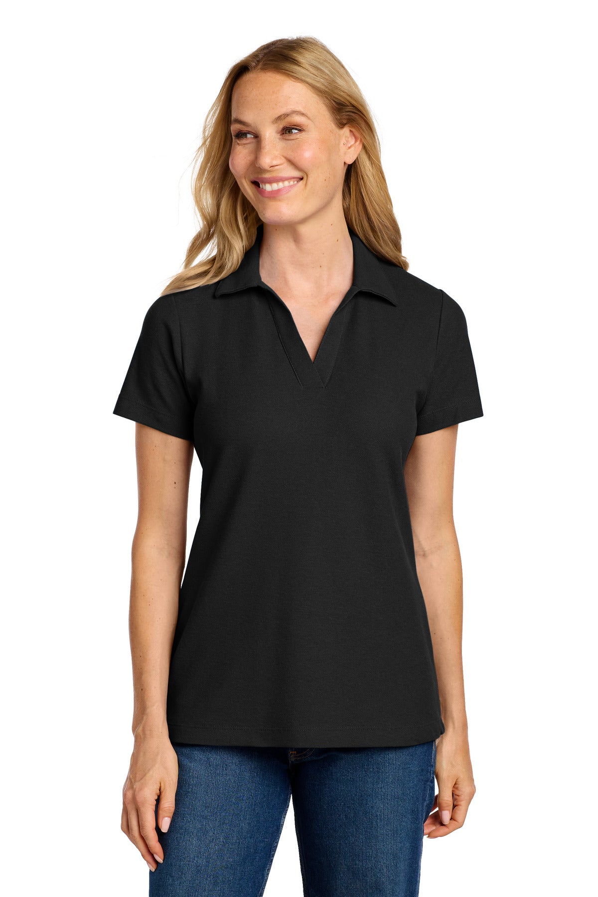 Port Authority Women's C-FREE Cotton Blend Pique Polo LK867 - EMBROIDERED