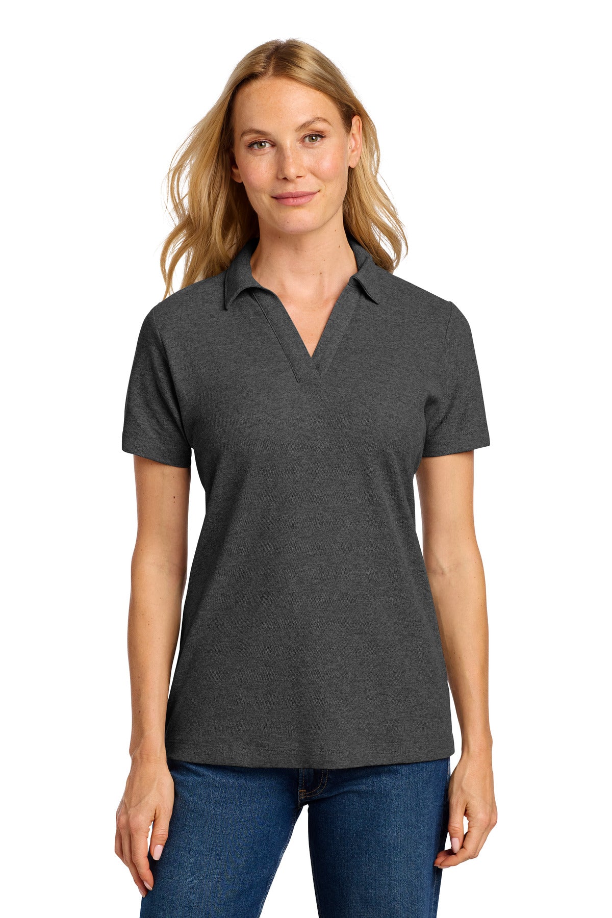 Port Authority Women's C-FREE Cotton Blend Pique Polo LK867 - EMBROIDERED