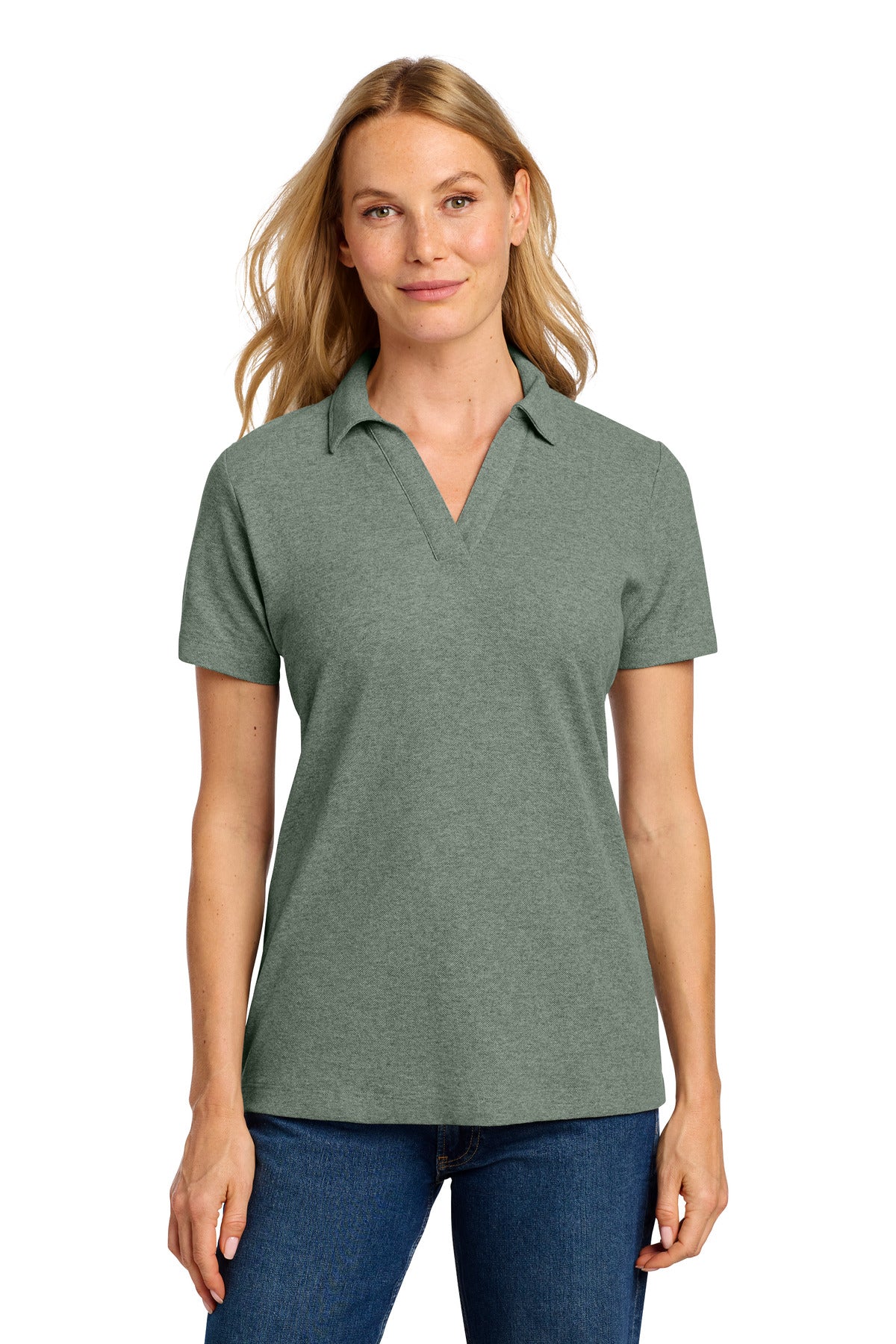 Port Authority Women's C-FREE Cotton Blend Pique Polo LK867 - EMBROIDERED