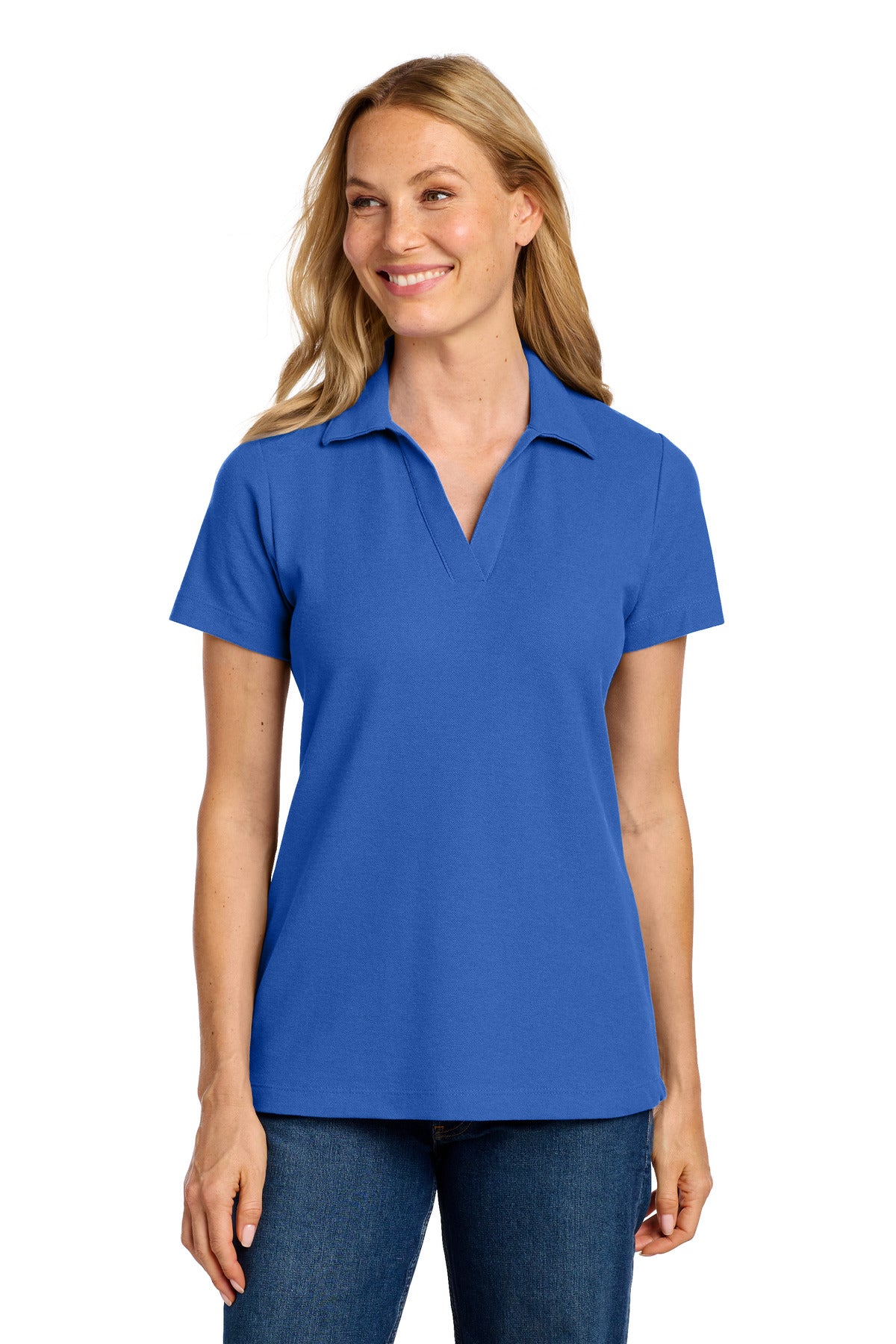 Port Authority Women's C-FREE Cotton Blend Pique Polo LK867 - EMBROIDERED