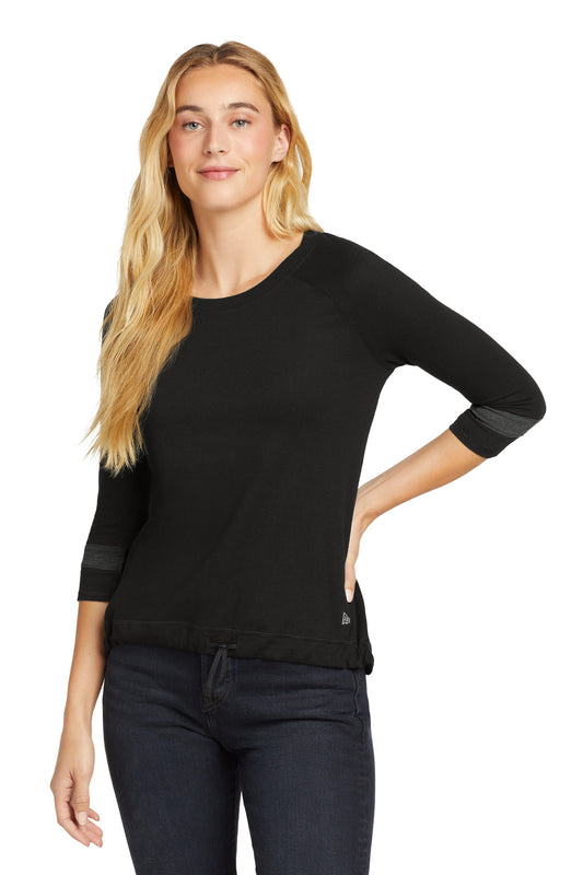 New Era  Women's Tri-Blend 3/4-Sleeve Tee LNEA136 - EMBROIDERED