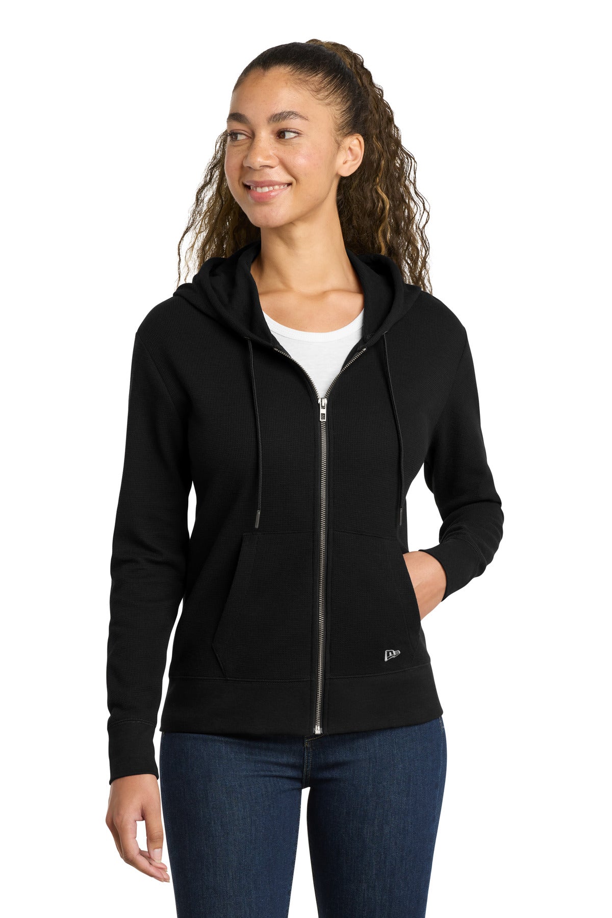 New Era Women's Thermal Full-Zip Hoodie LNEA141 - EMBROIDERED