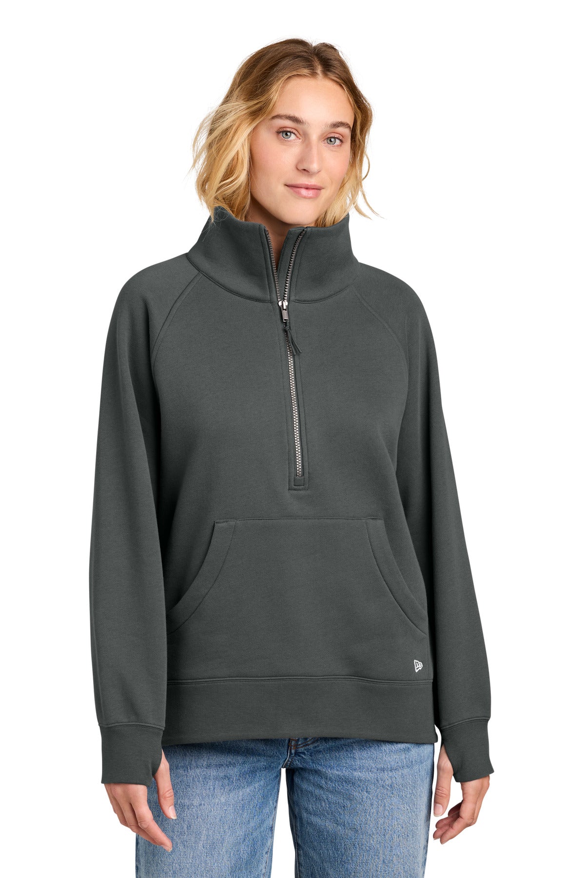 New Era Women's Heritage Fleece 1/2-Zip LNEA528 - EMBROIDERED