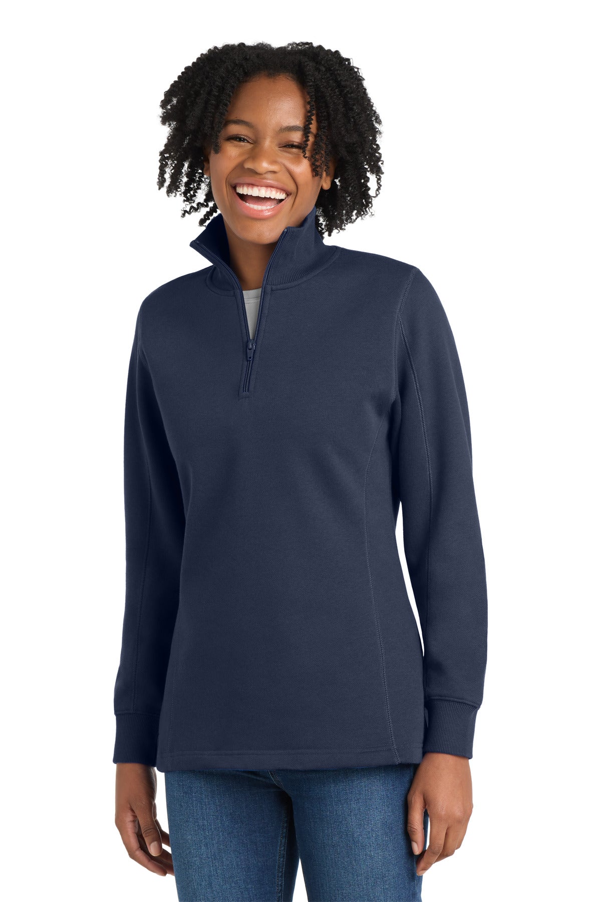 Sport-Tek Women's 1/4-Zip Sweatshirt. LST253 - EMBROIDERED
