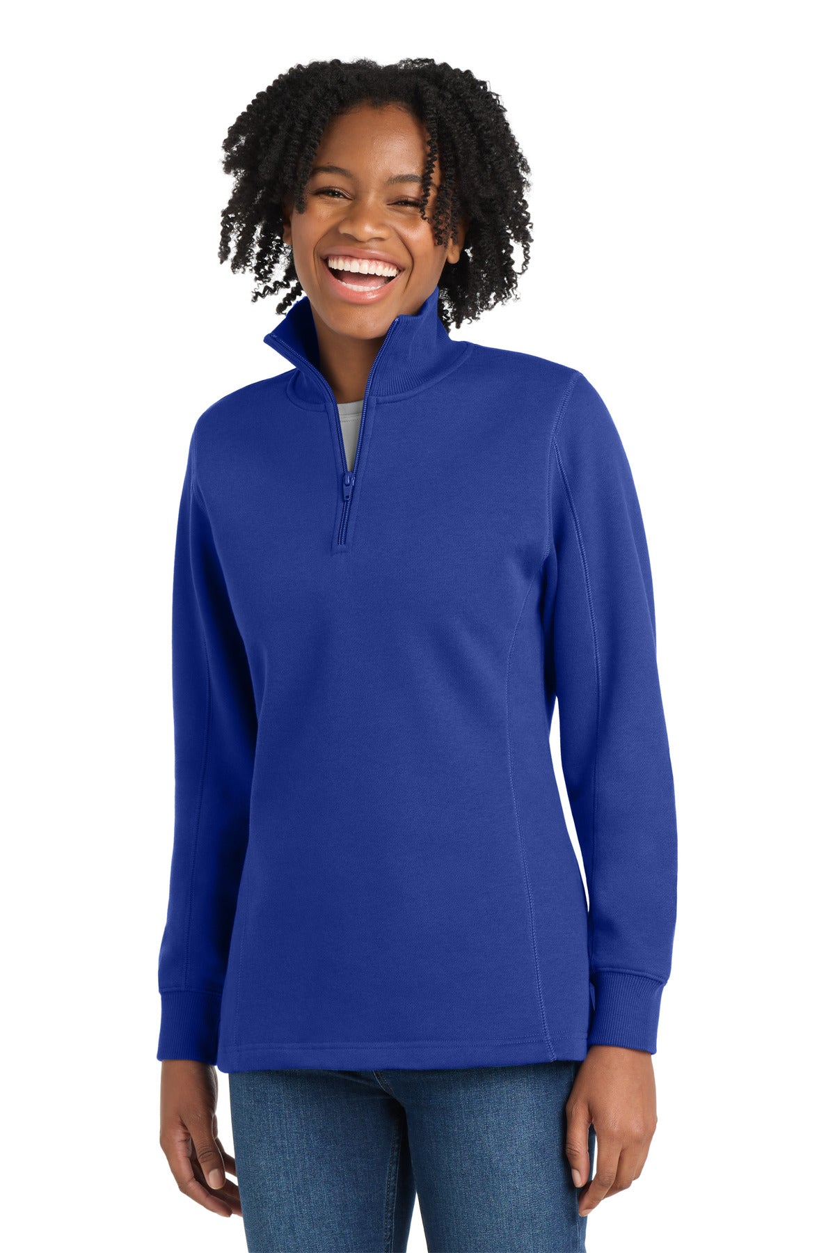 Sport-Tek Women's 1/4-Zip Sweatshirt. LST253 - EMBROIDERED