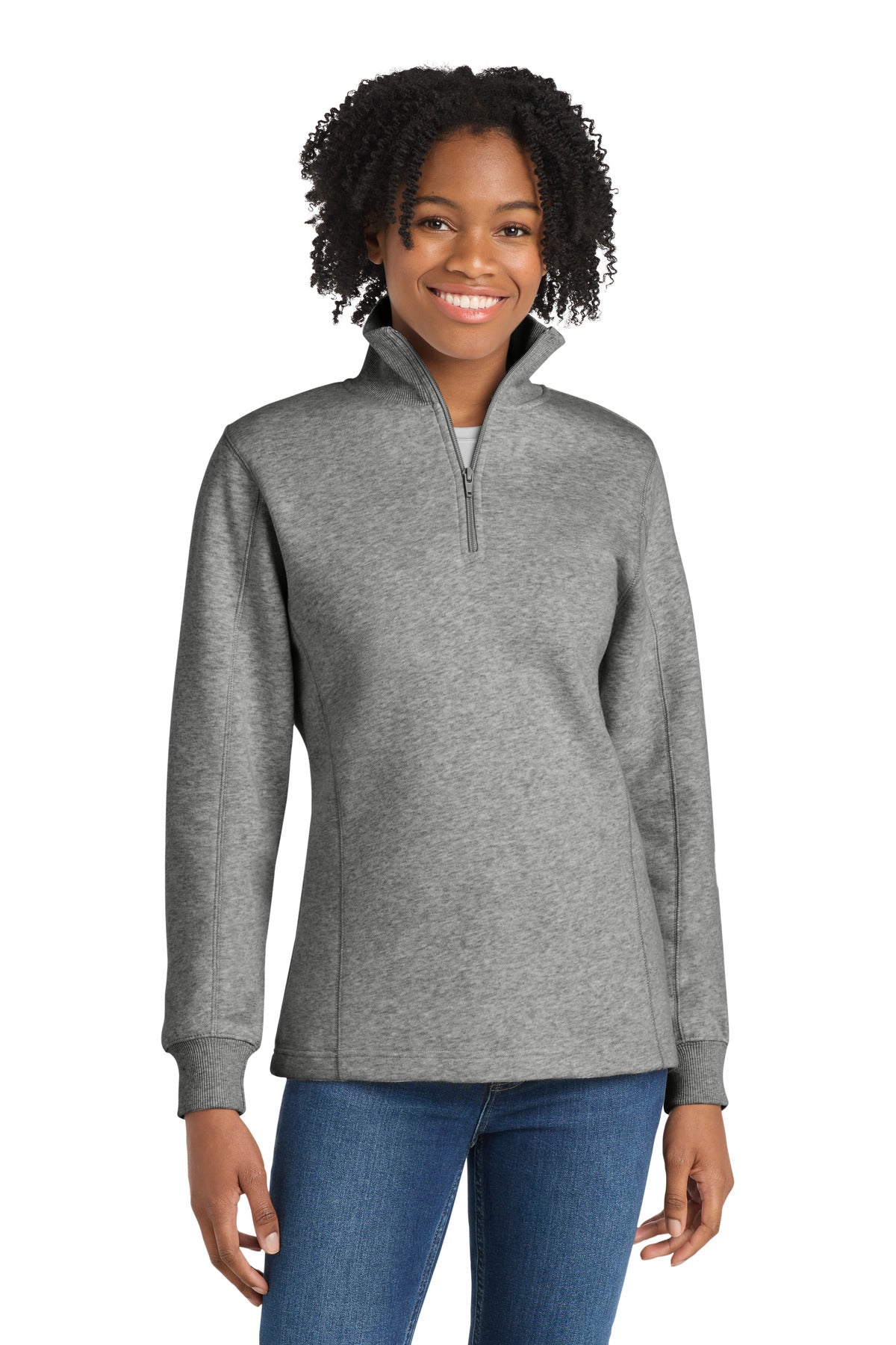 Sport-Tek Women's 1/4-Zip Sweatshirt. LST253 - EMBROIDERED