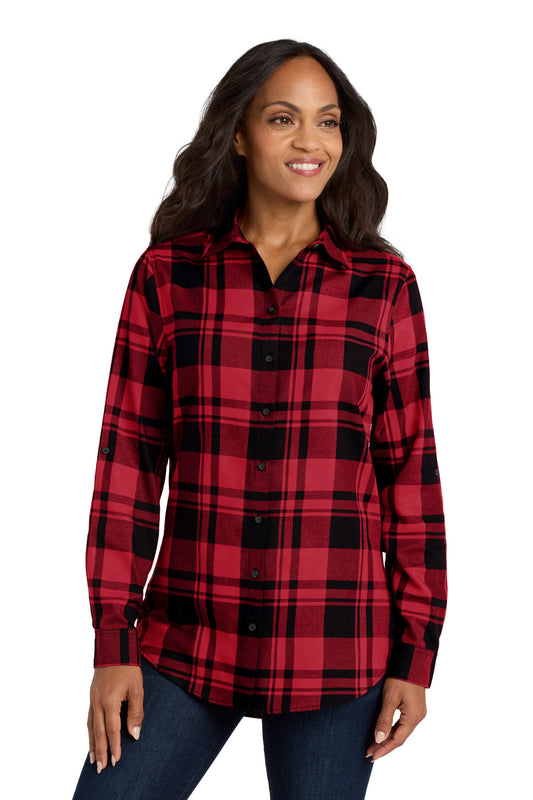 Port Authority Women's Plaid Flannel Tunic . LW668 - EMBROIDERED