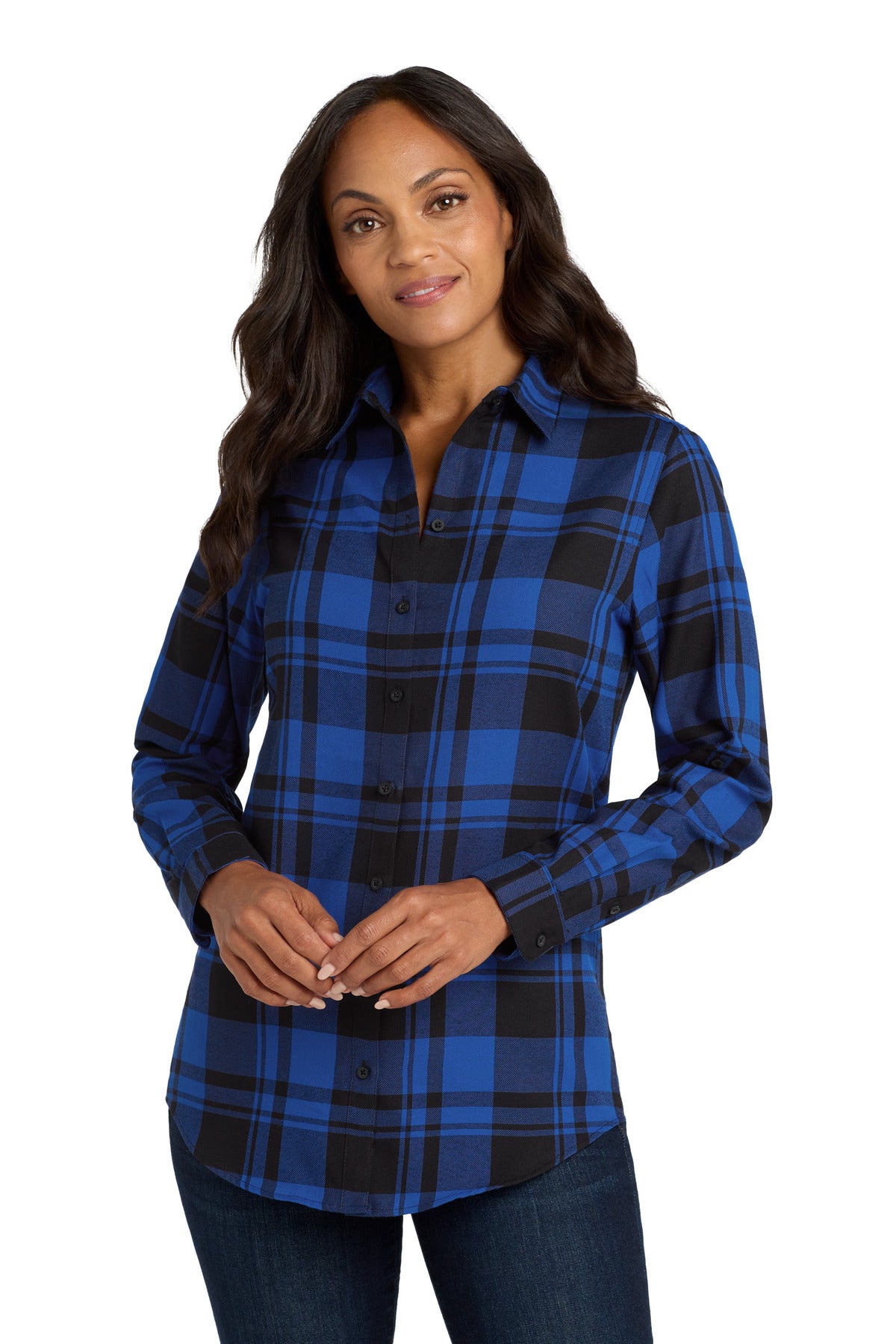 Port Authority Women's Plaid Flannel Tunic . LW668 - EMBROIDERED