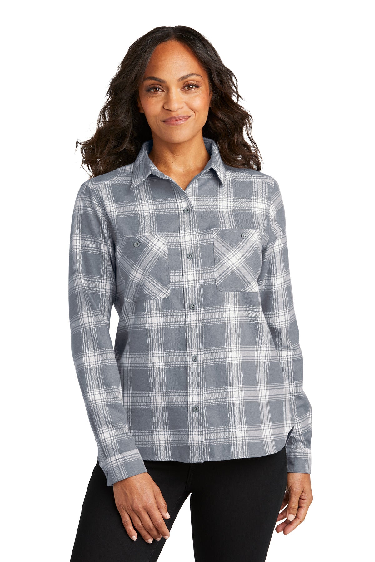 Port Authority Women's Plaid Flannel Shirt LW669 - EMBROIDERED