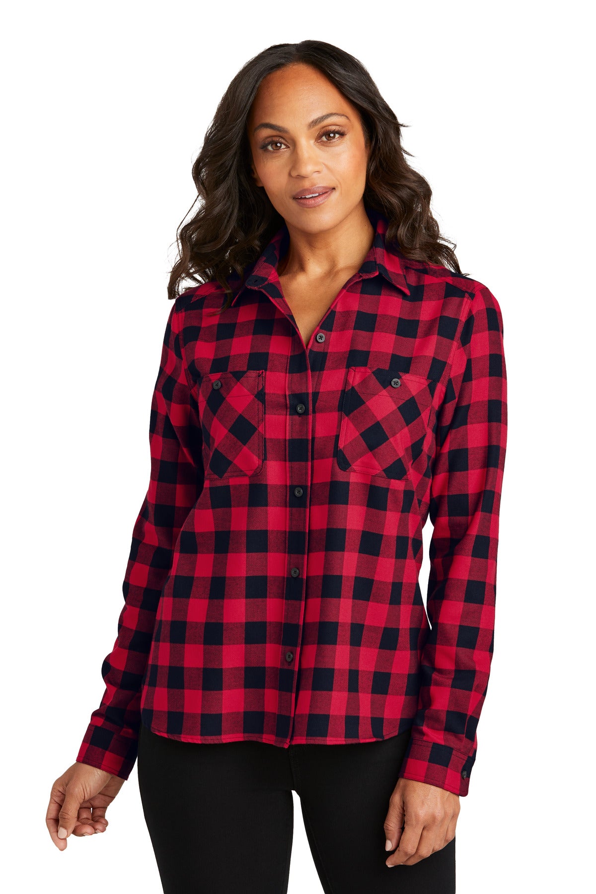 Port Authority Women's Plaid Flannel Shirt LW669 - EMBROIDERED