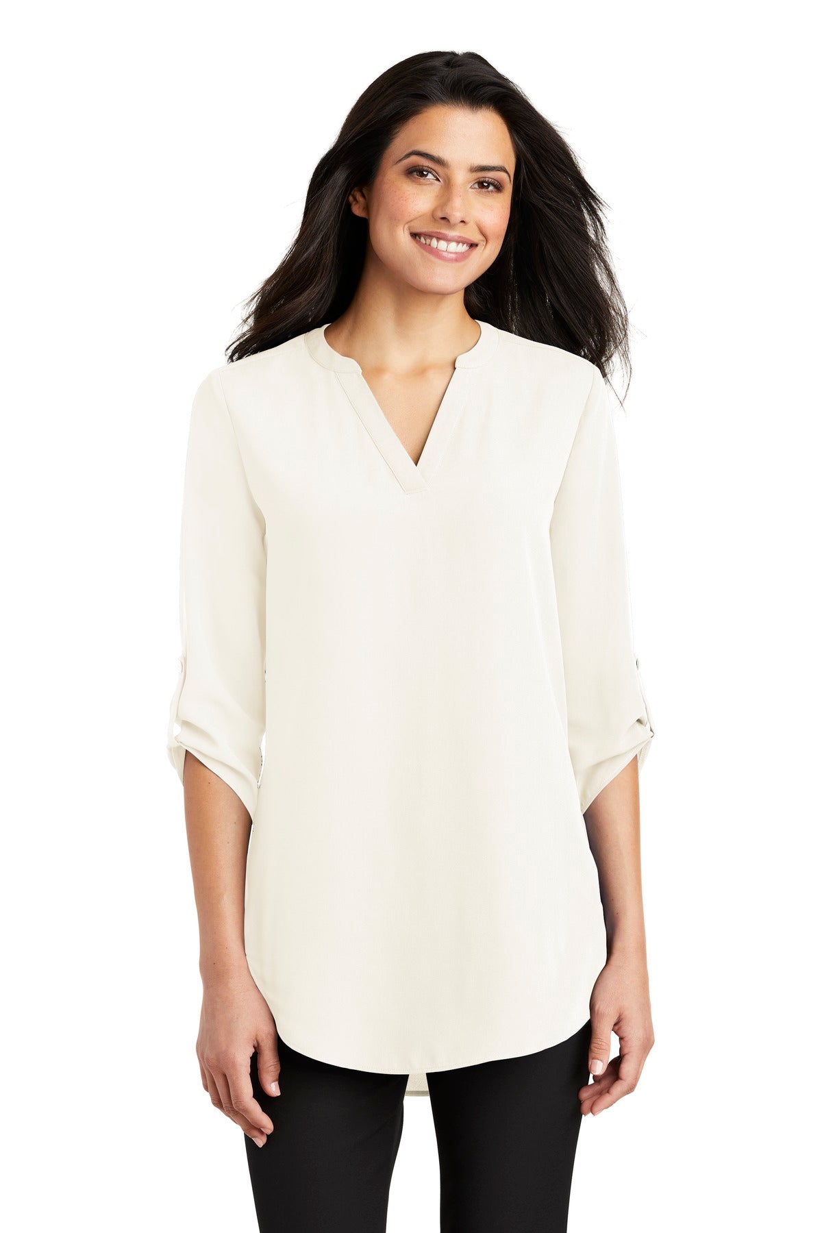 Port Authority Women's 3/4-Sleeve Tunic Blouse. LW701 - EMBROIDERED