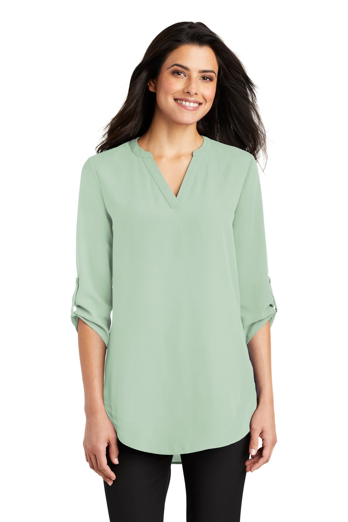 Port Authority Women's 3/4-Sleeve Tunic Blouse. LW701 - EMBROIDERED