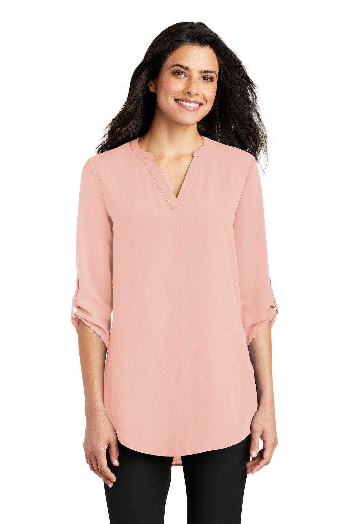 Port Authority Women's 3/4-Sleeve Tunic Blouse. LW701 - EMBROIDERED