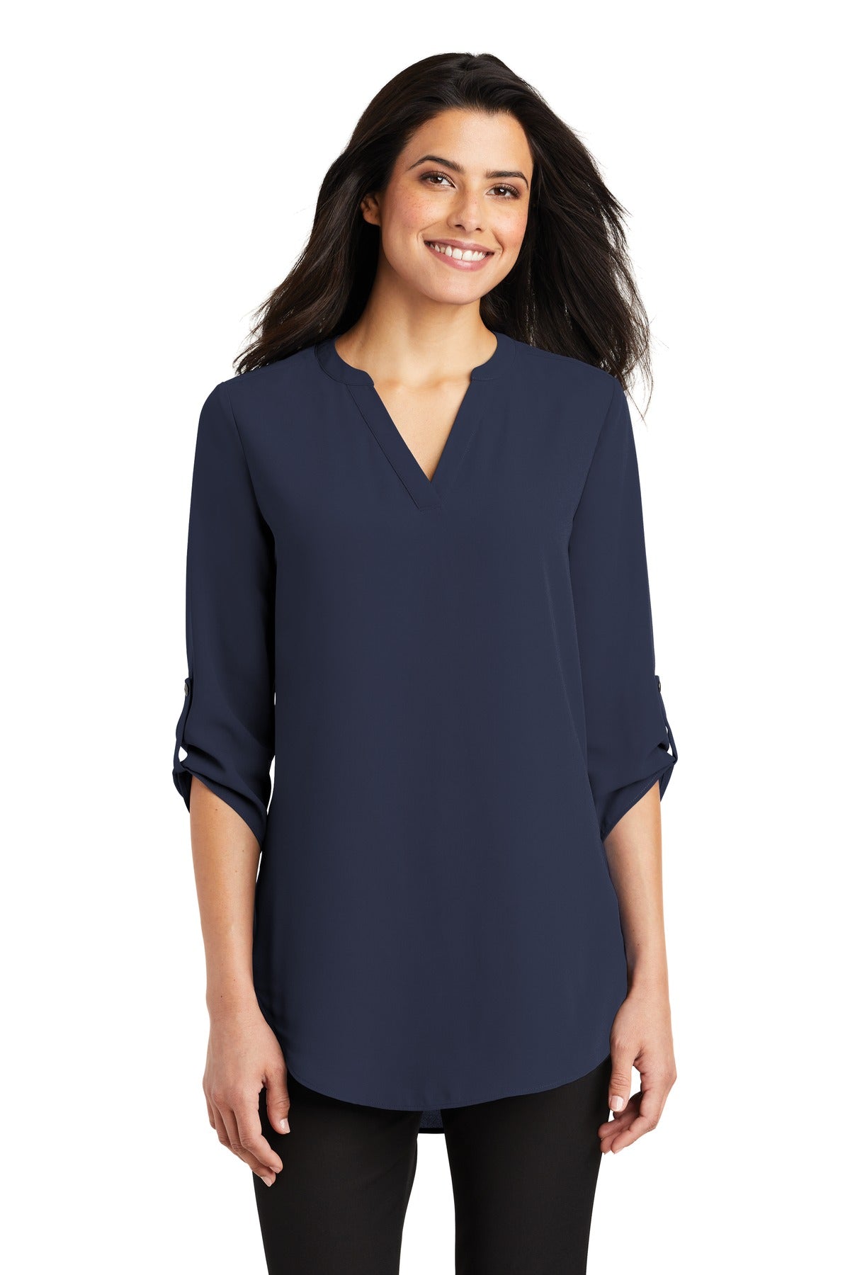 Port Authority Women's 3/4-Sleeve Tunic Blouse. LW701 - EMBROIDERED