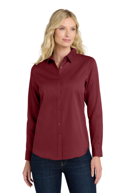 Port Authority Women's Long Sleeve SuperPro React‚Twill Shirt. LW808 - EMBROIDERED