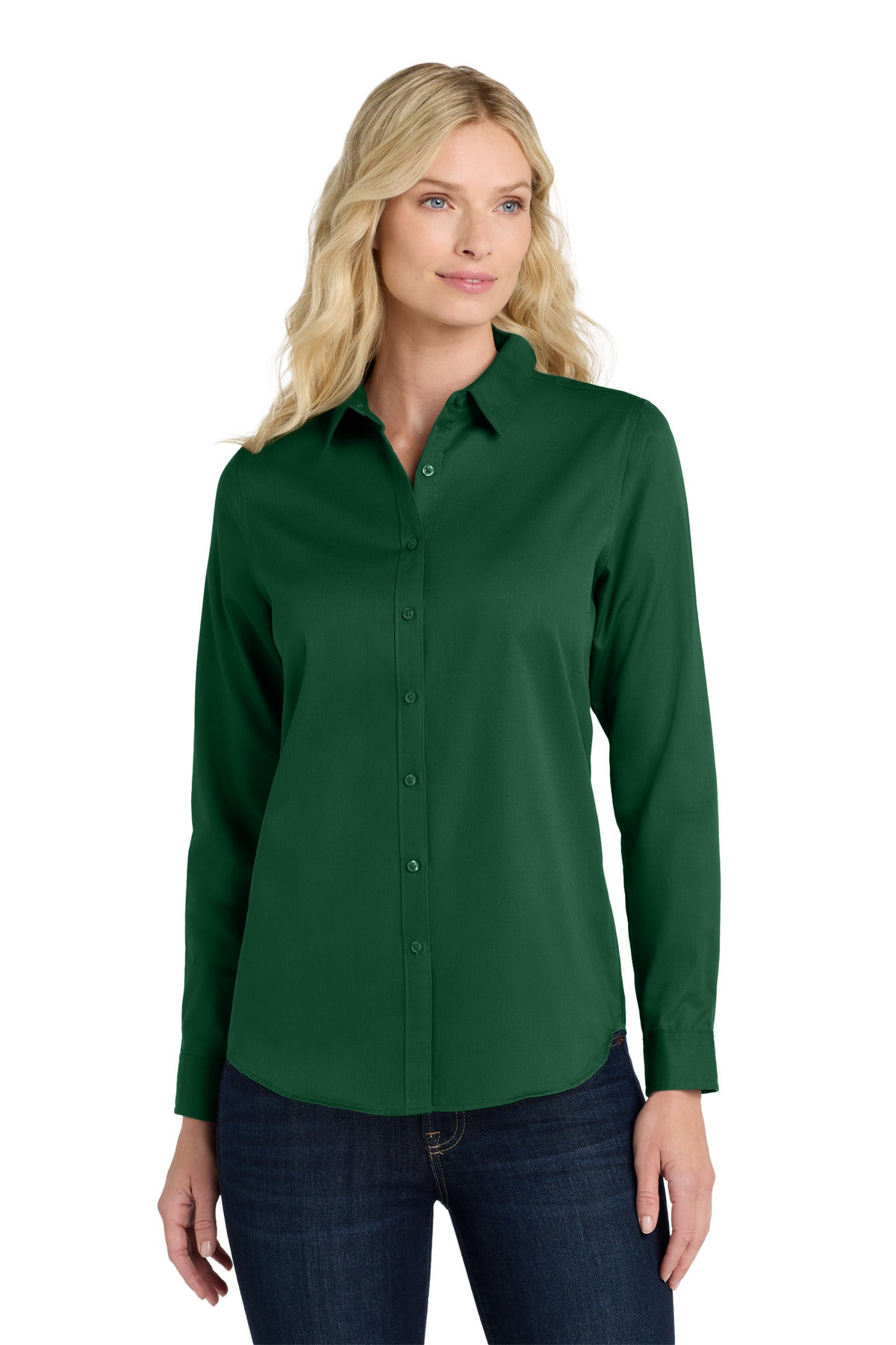 Port Authority Women's Long Sleeve SuperPro React‚Twill Shirt. LW808 - EMBROIDERED