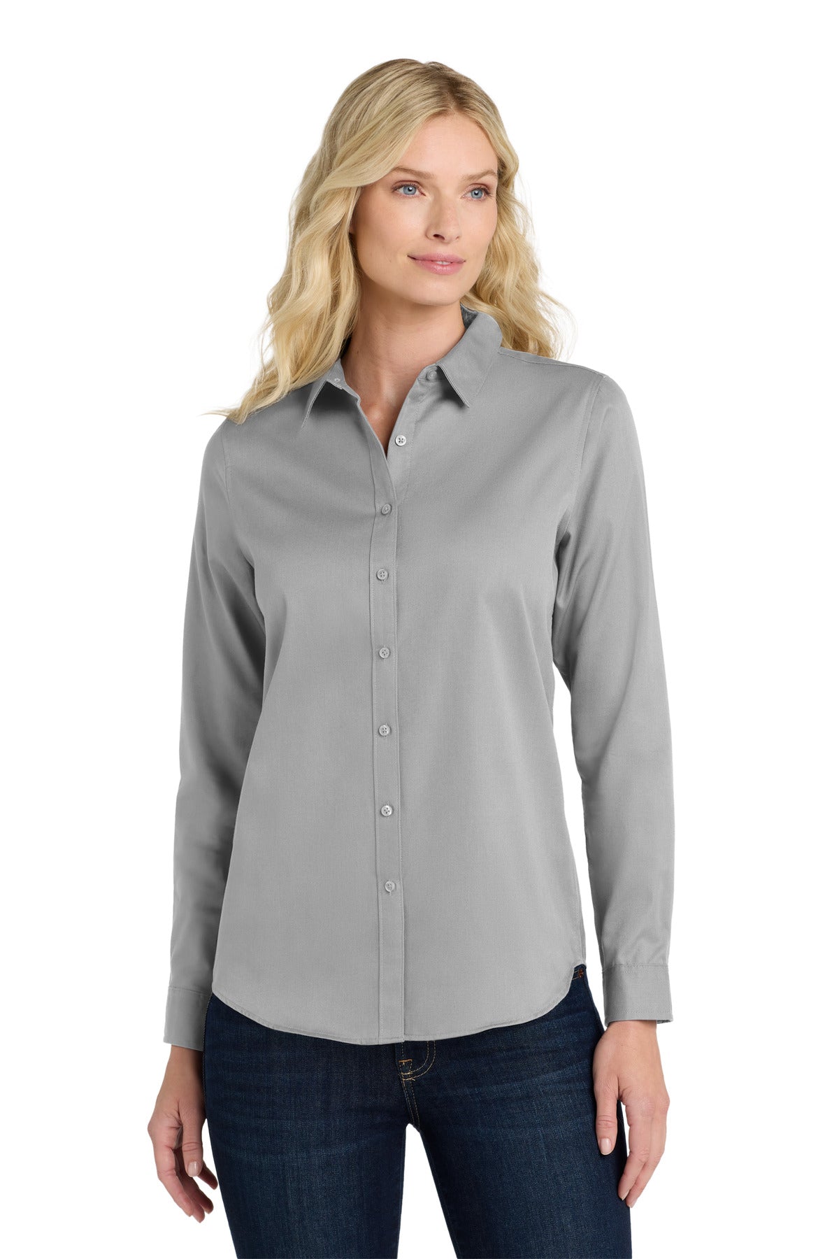 Port Authority Women's Long Sleeve SuperPro React‚Twill Shirt. LW808 - EMBROIDERED
