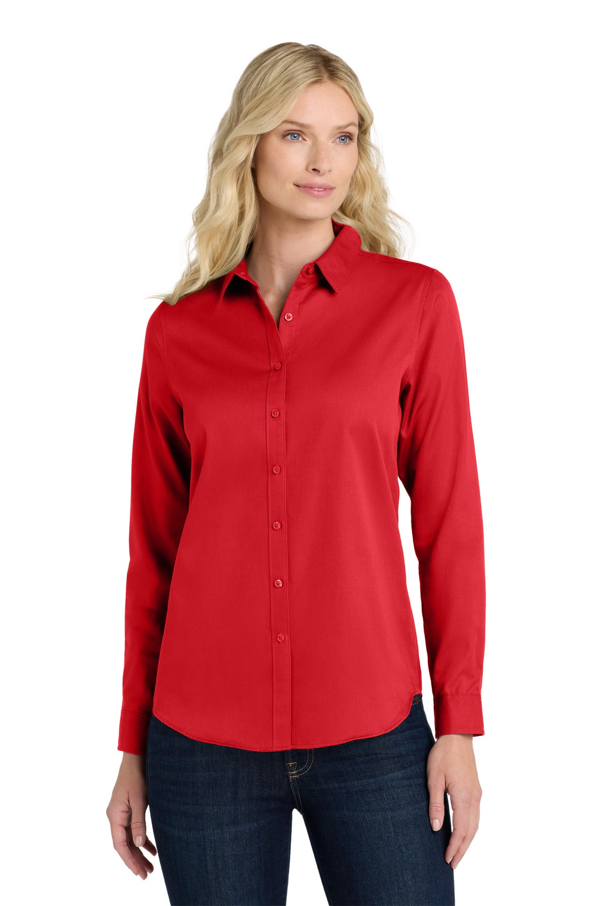 Port Authority Women's Long Sleeve SuperPro React‚Twill Shirt. LW808 - EMBROIDERED