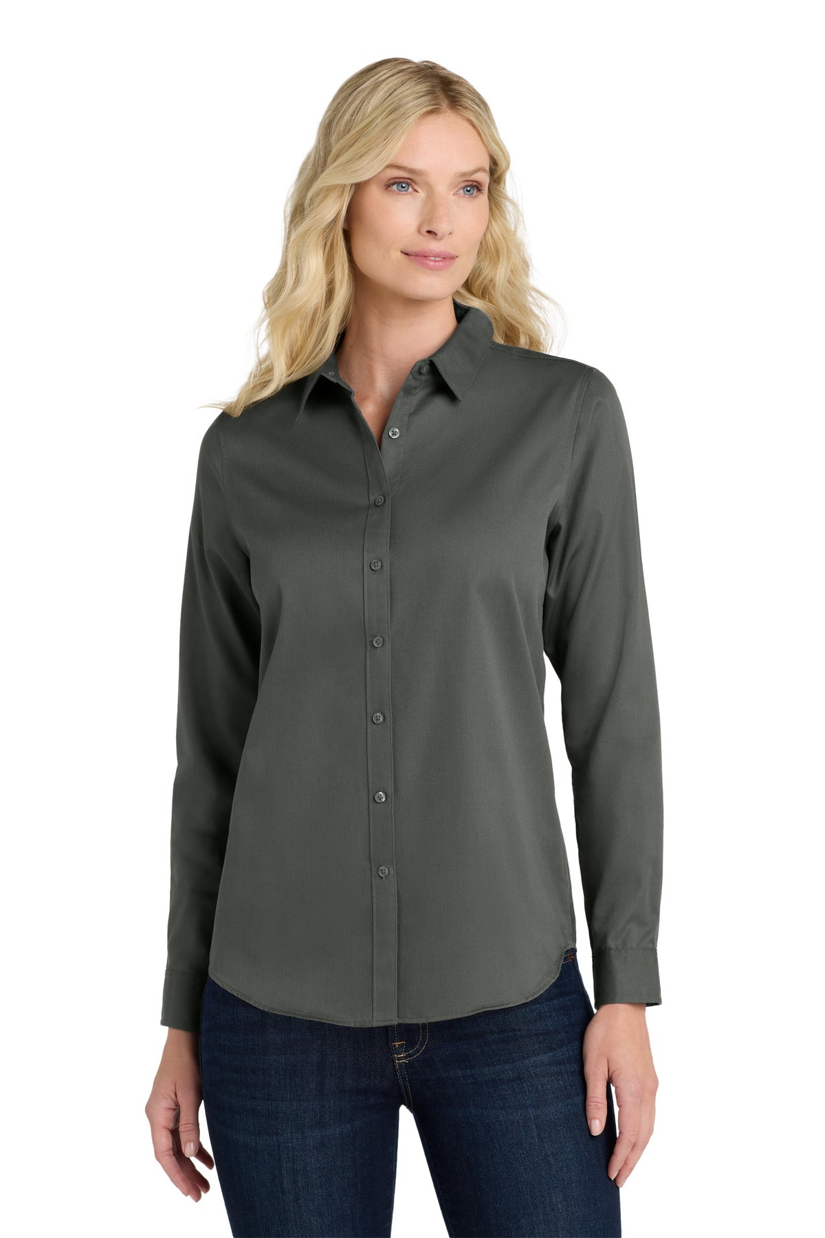 Port Authority Women's Long Sleeve SuperPro React‚Twill Shirt. LW808 - EMBROIDERED