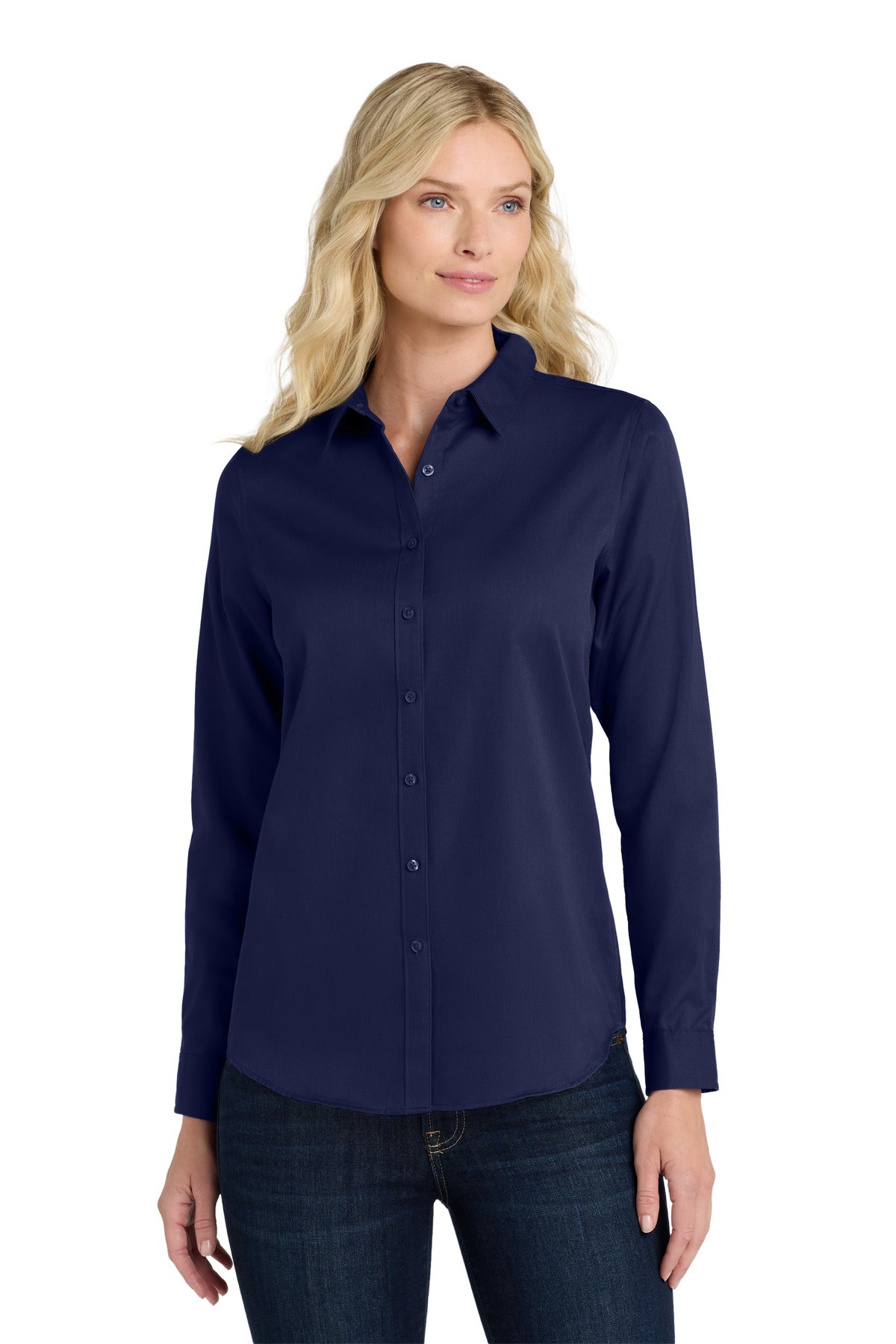 Port Authority Women's Long Sleeve SuperPro React‚Twill Shirt. LW808 - EMBROIDERED